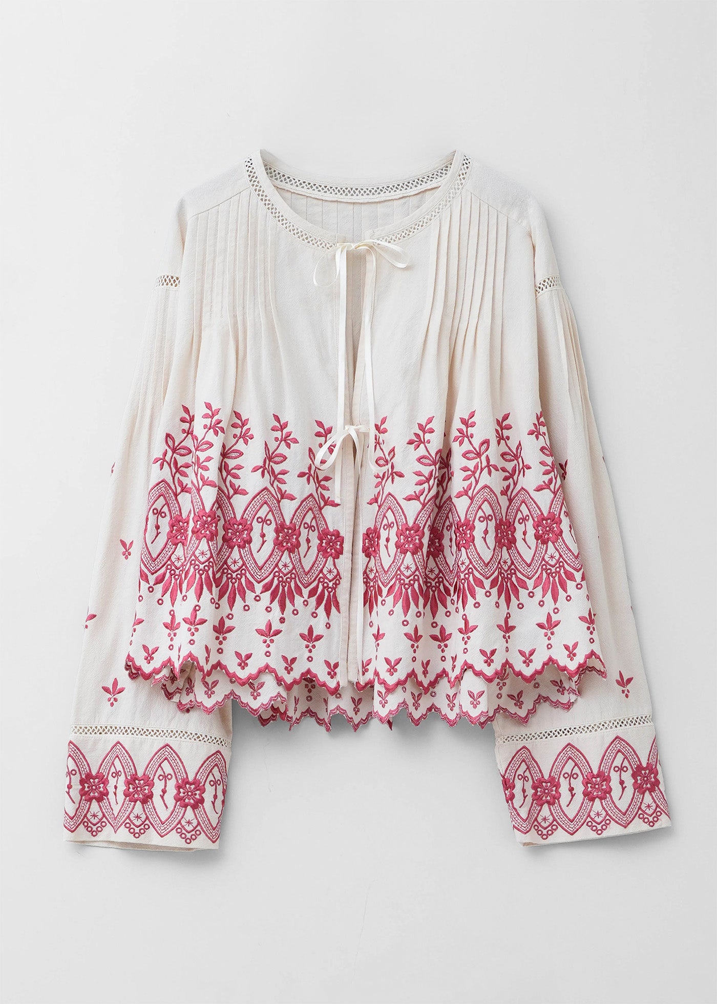 Crimp Cotton Anglaise Embroidery Top