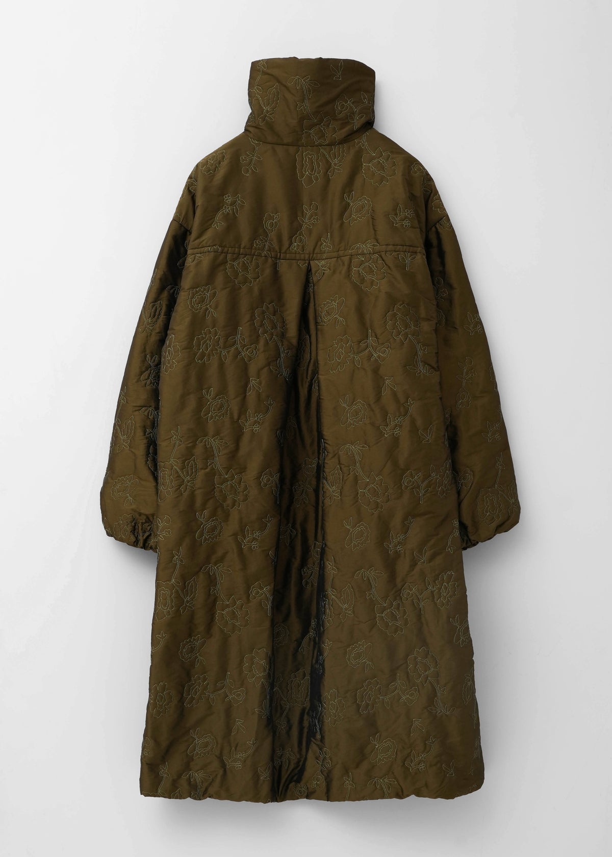 Poly Dupion Flower Embroidery Quilting Coat