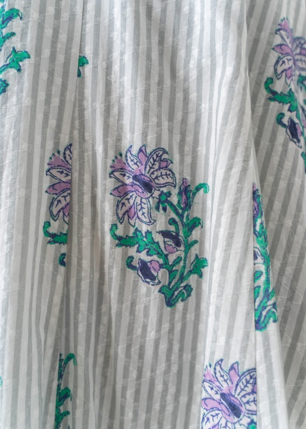 Cotton Jacquard Lily Print Flare Dress
