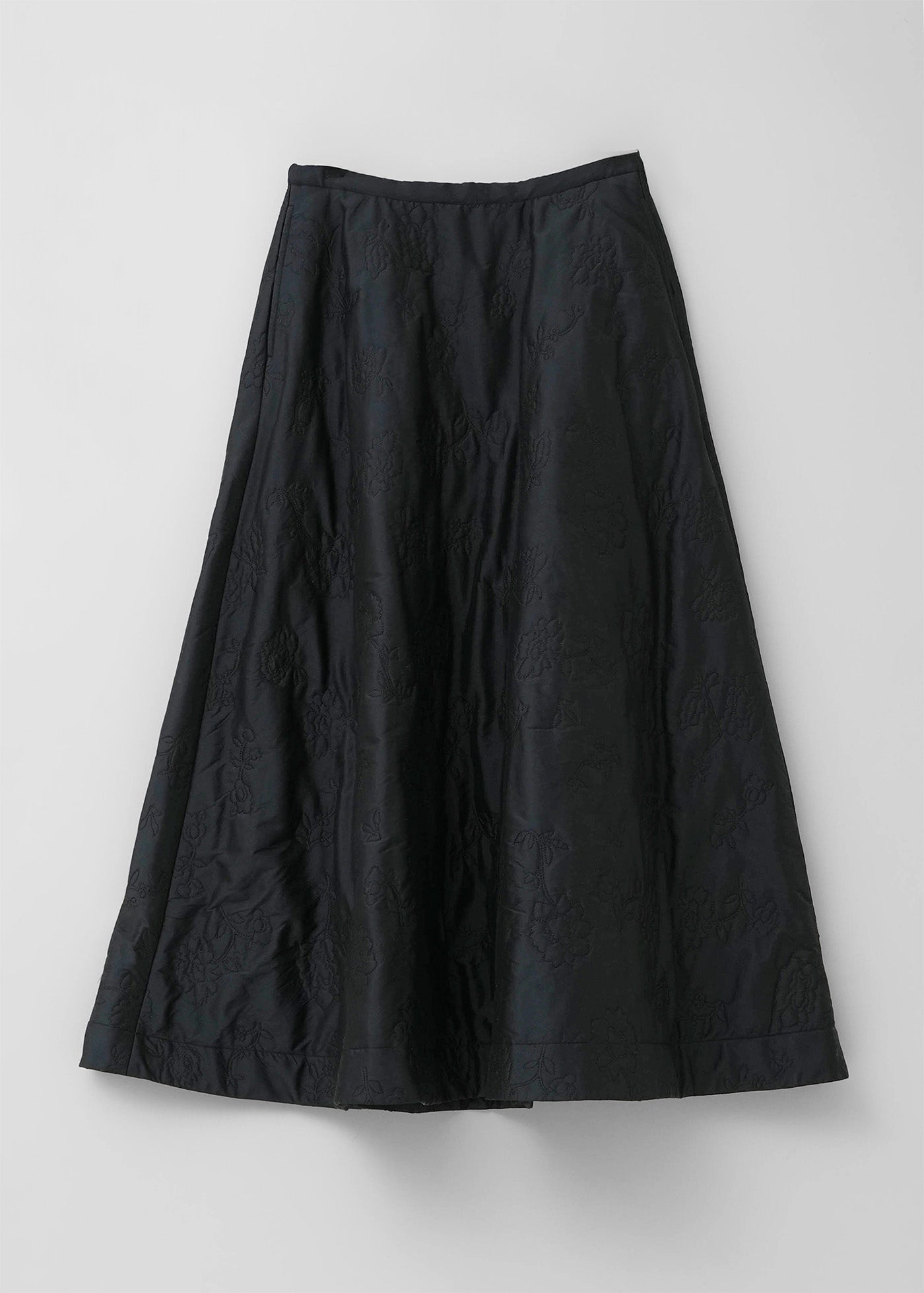 Poly Dupion Flower Embroidery Quilting Skirt