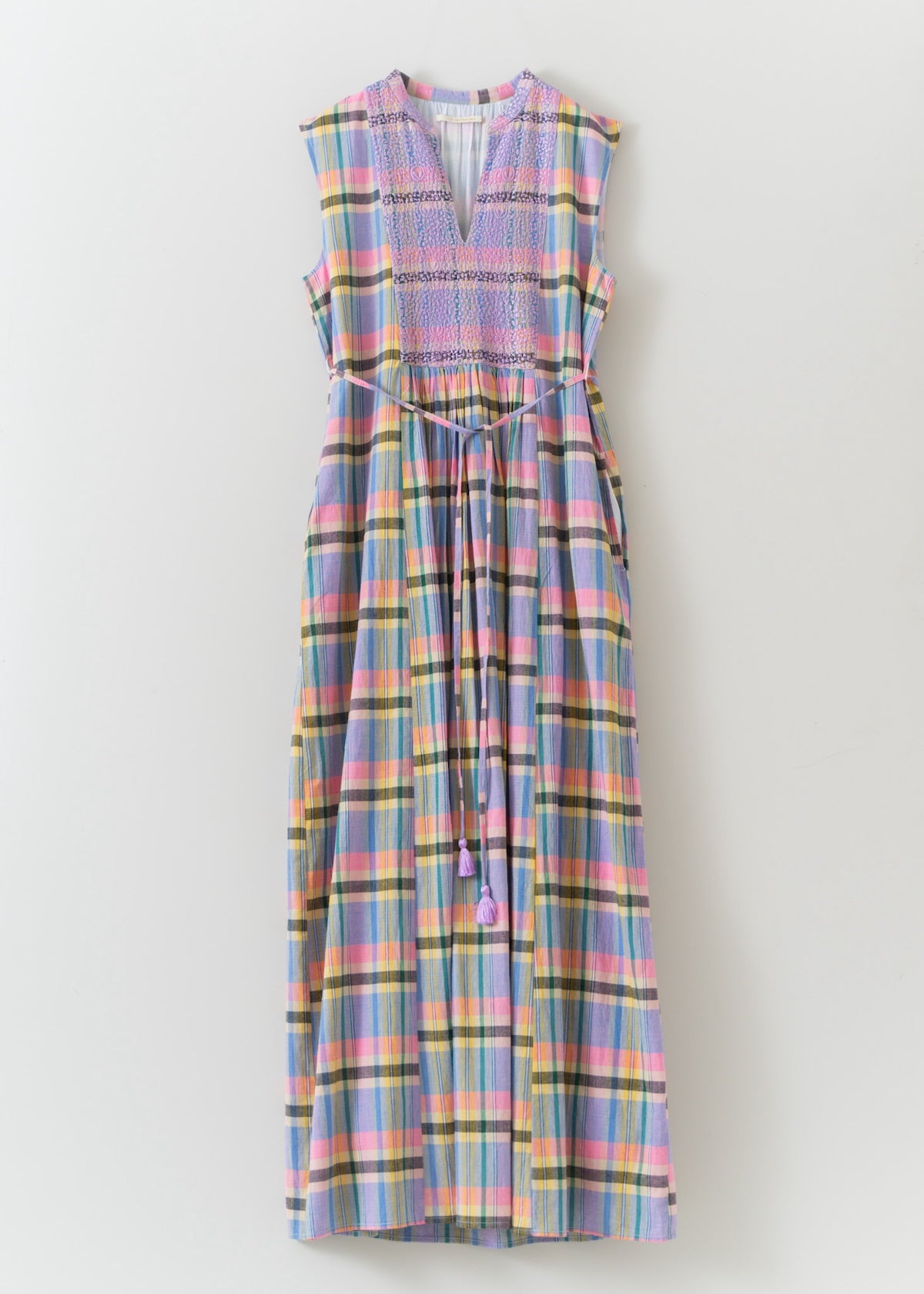 【5/15 10時発売】Madrascheck Embroidery Sleeveless Dress