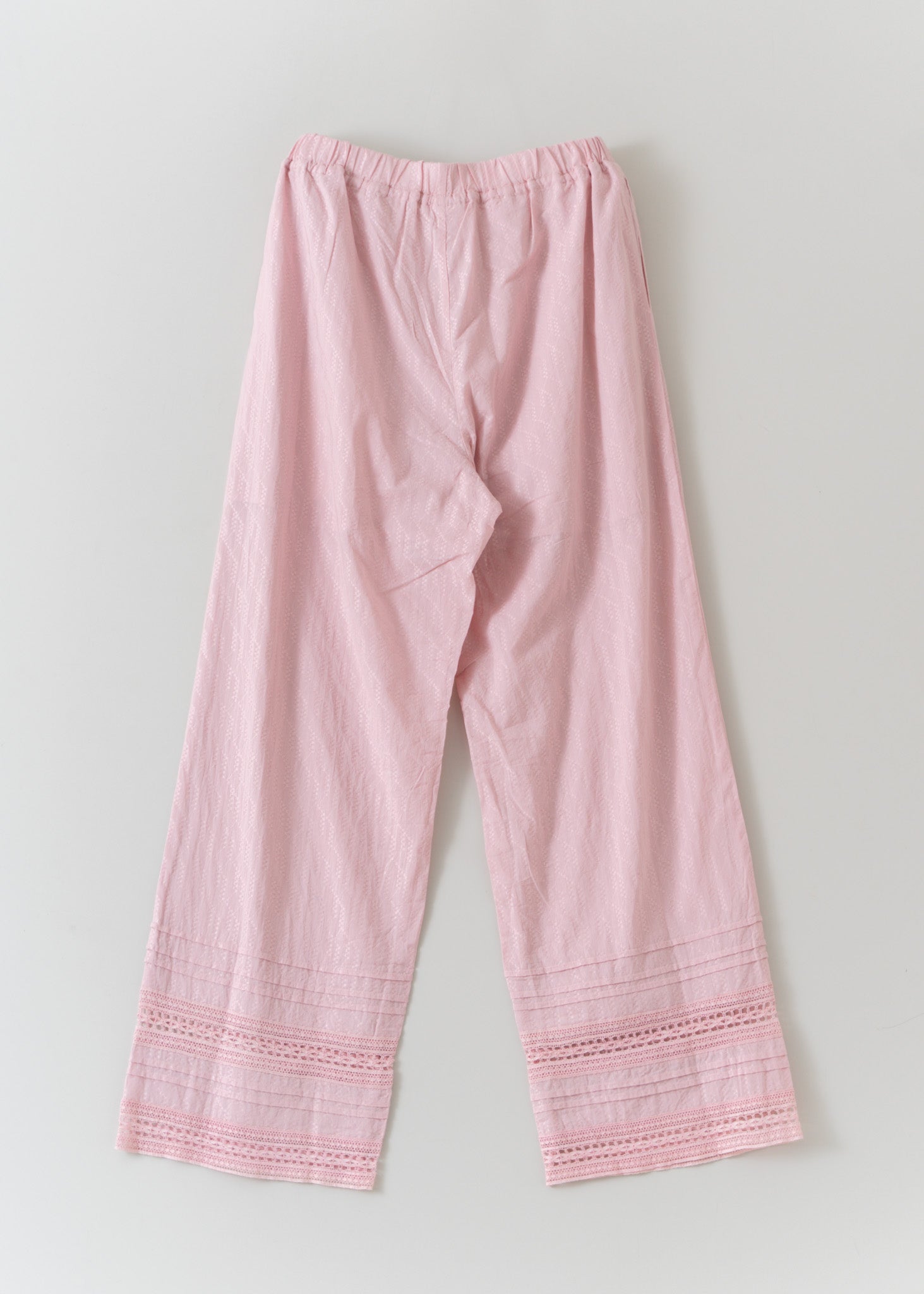 Cotton Dobby Lace & Pintuck Pants