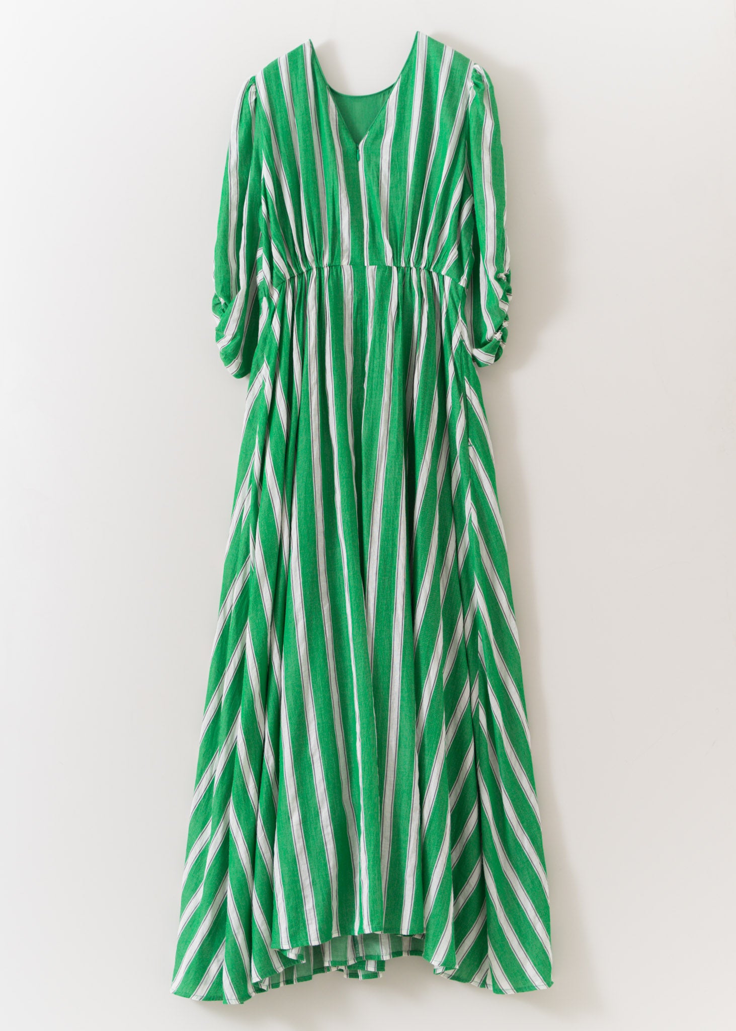 Cotton Voile Stripe Twisted Waist Dress