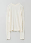 Crepey Natural Rib Crew Neck Top