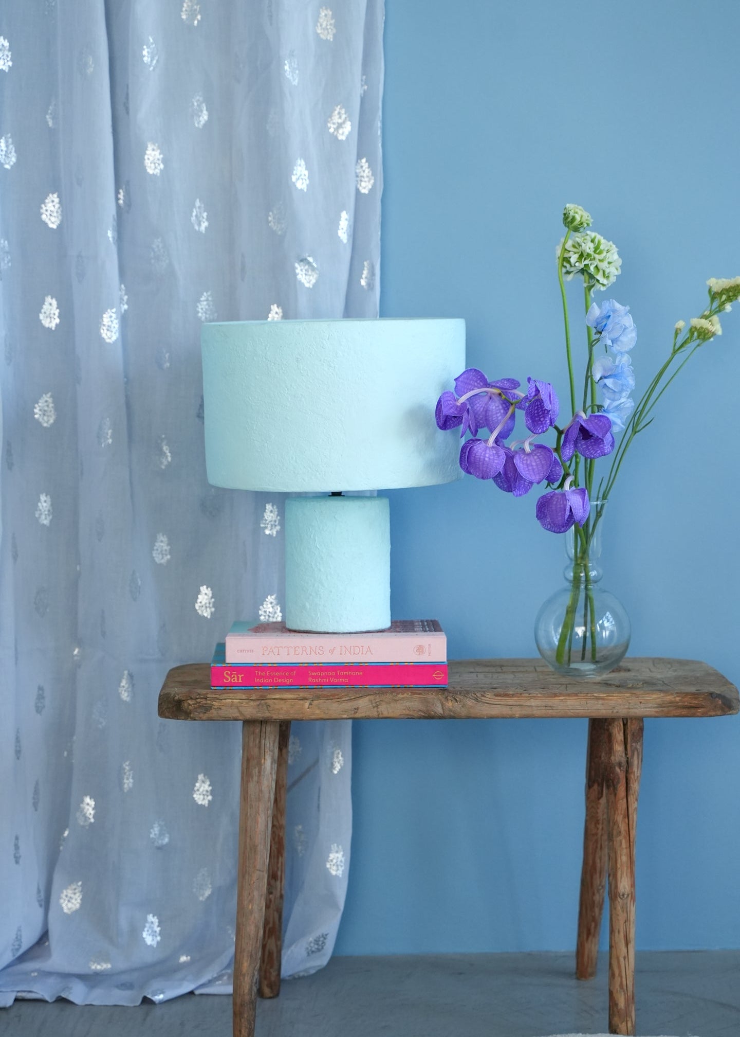 Cotton Voile Foil Flower Print Curtain