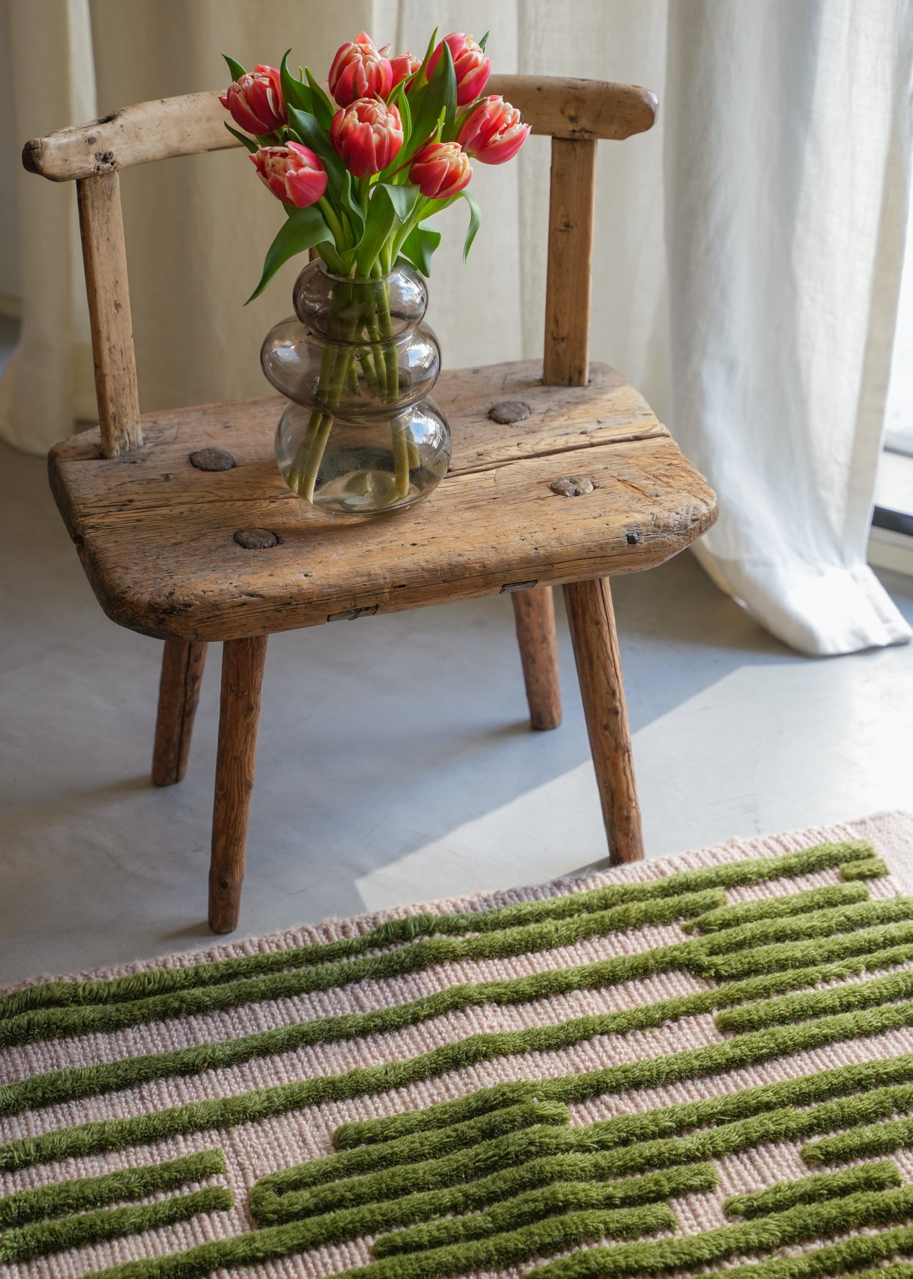 Moss Stripe Wool Rug
