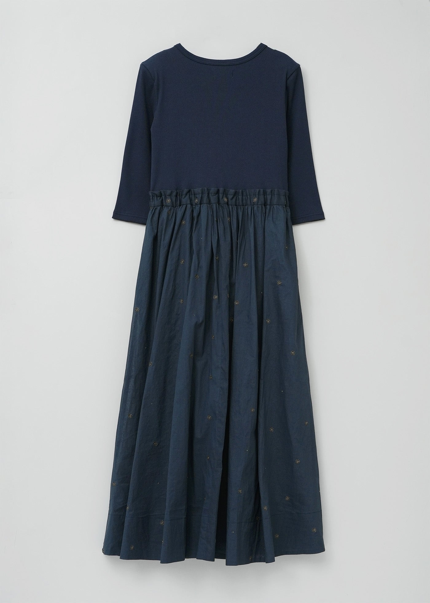 【3/19 10時発売】Cotton Organza Embroidery Rib Combi Dress