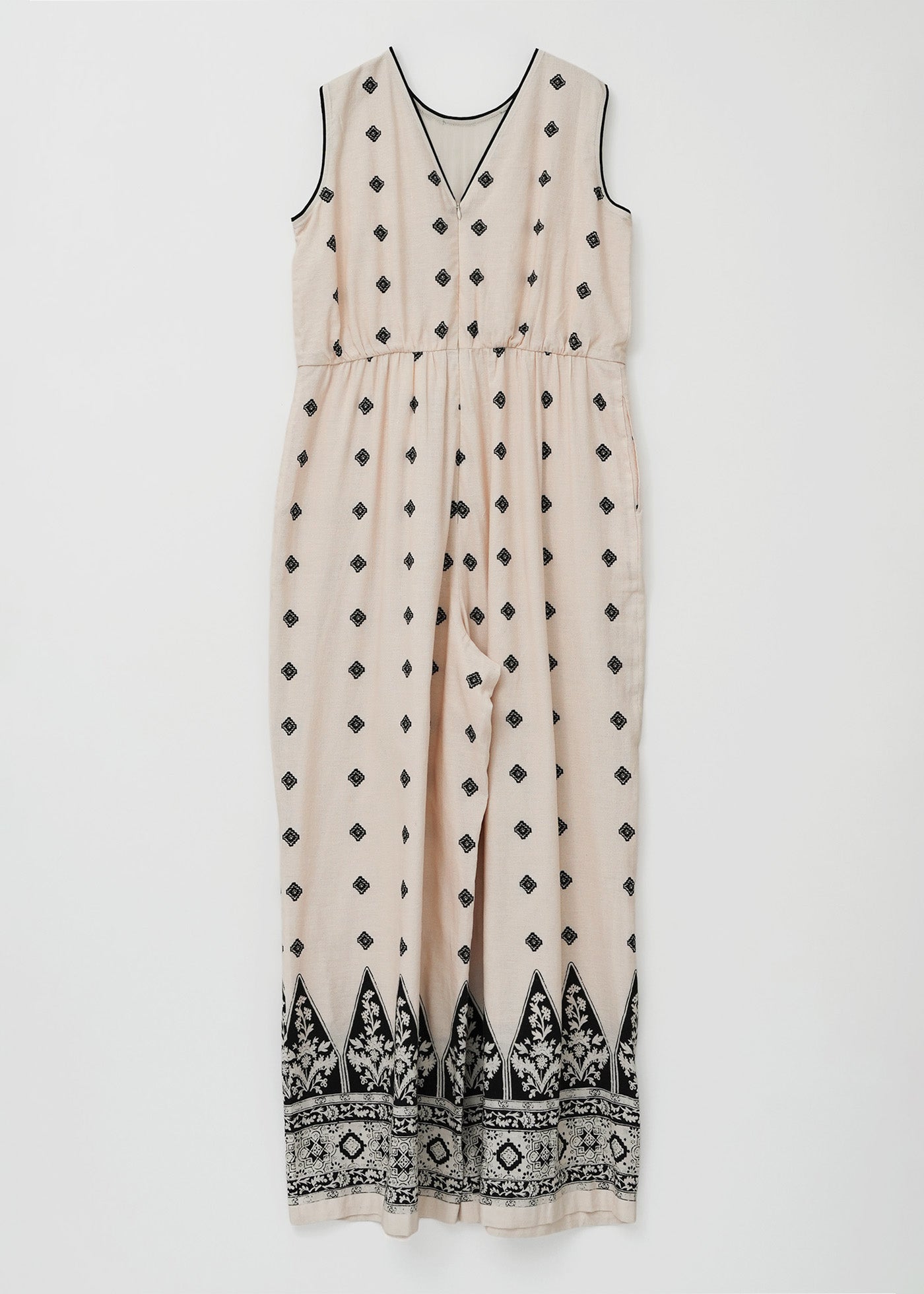 you様ベージュs Cotton Jacquard Flower Print Yoke Dress | Pasand by ne Quittez pas