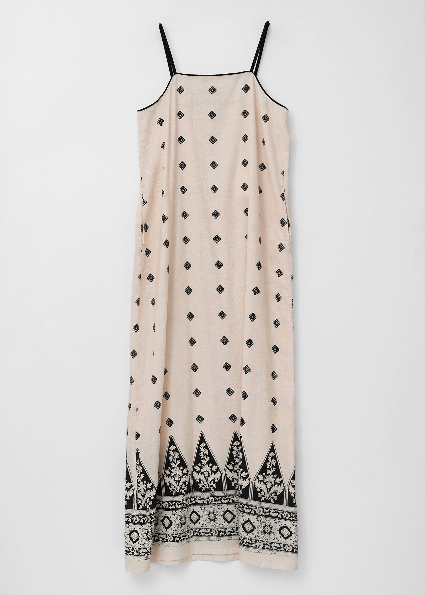 Cotton Linen Zigzag Flower Print Cami Dress | Pasand by ne Quittez