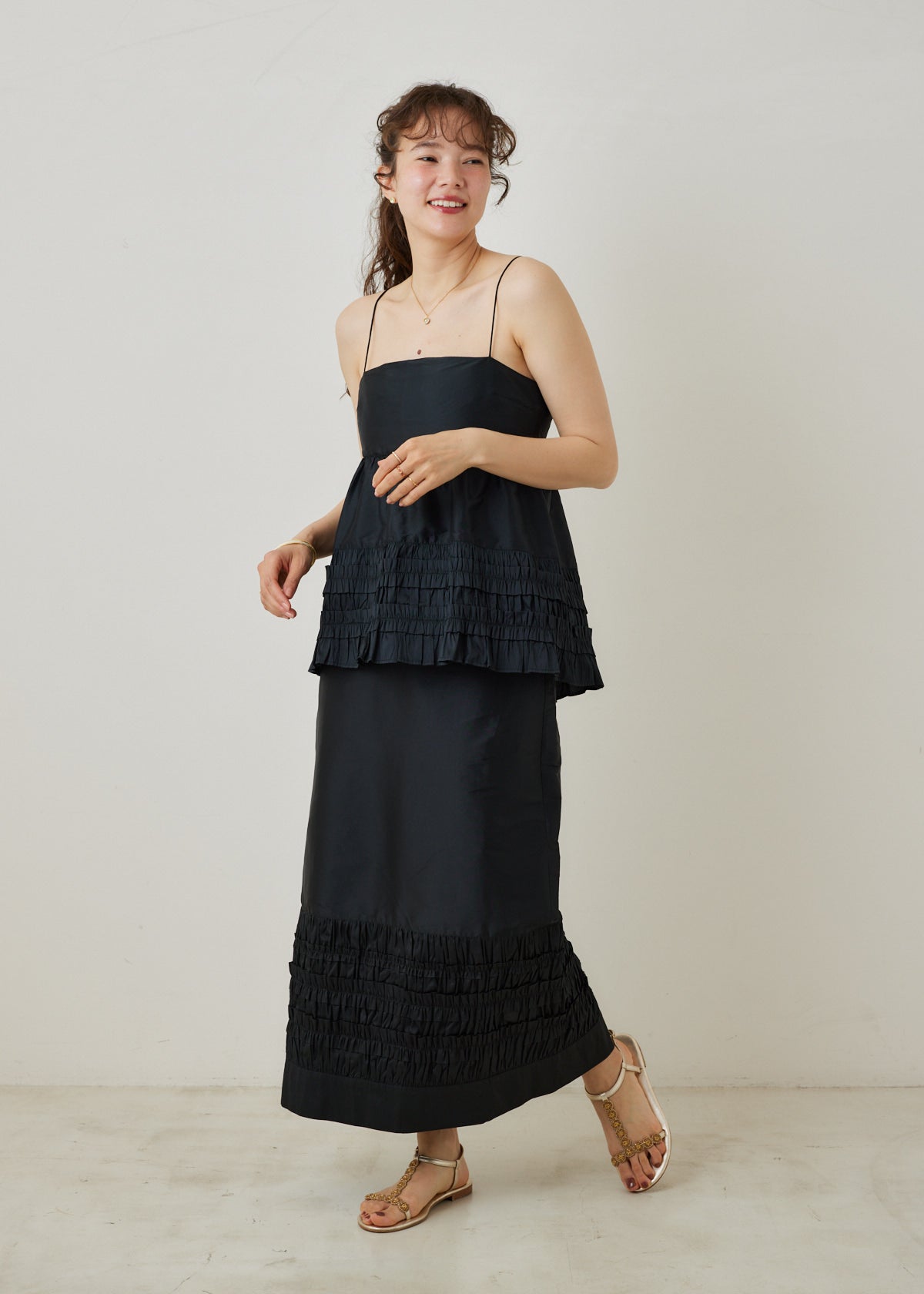 Poly Dupion Frill Skirt