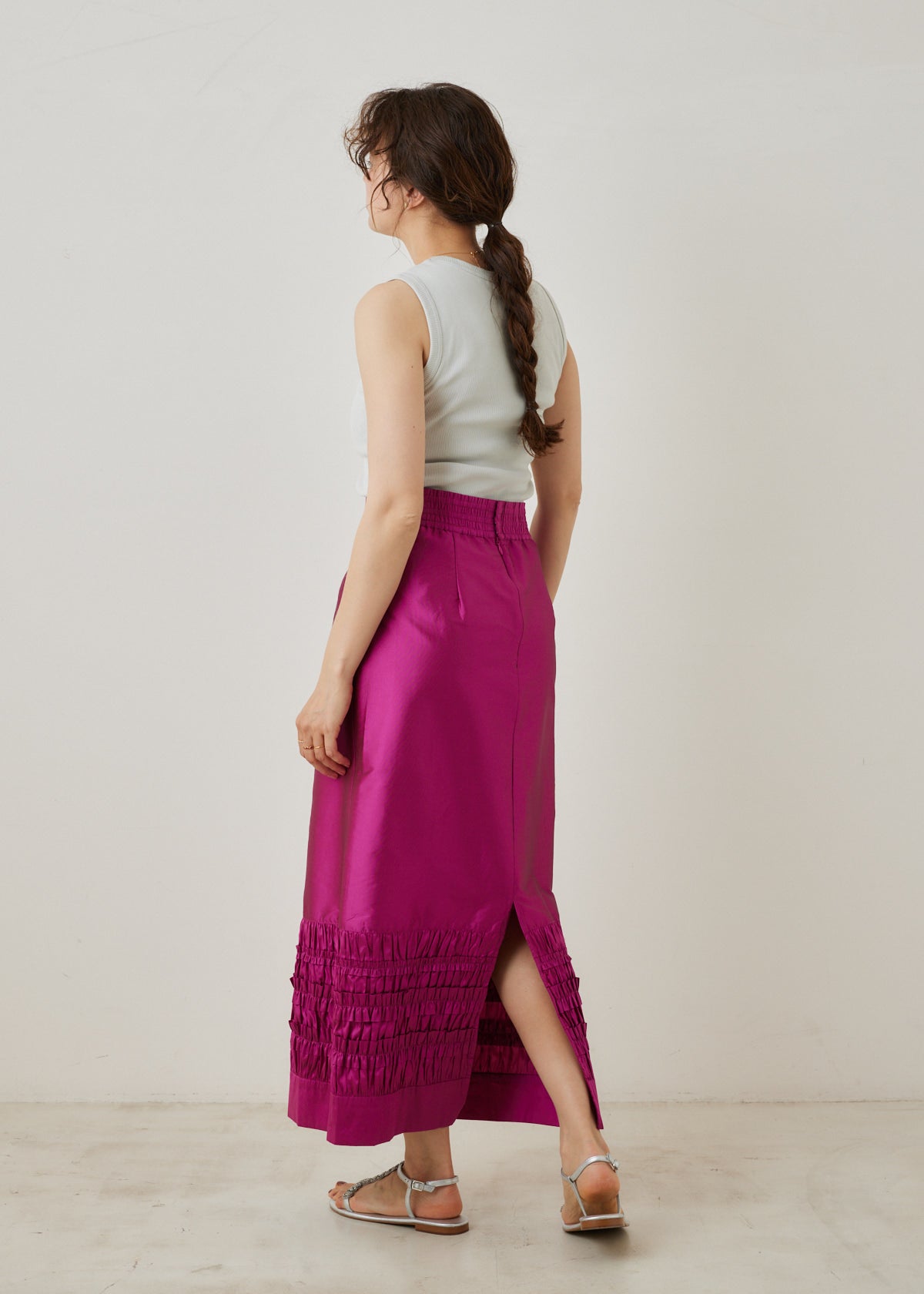 Poly Dupion Frill Skirt