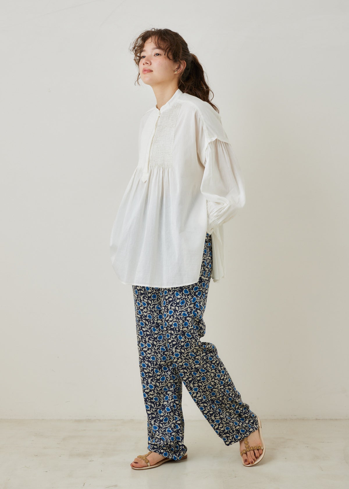Modal Satin Flower Print Pants | Pasand by ne Quittez pas | パサン