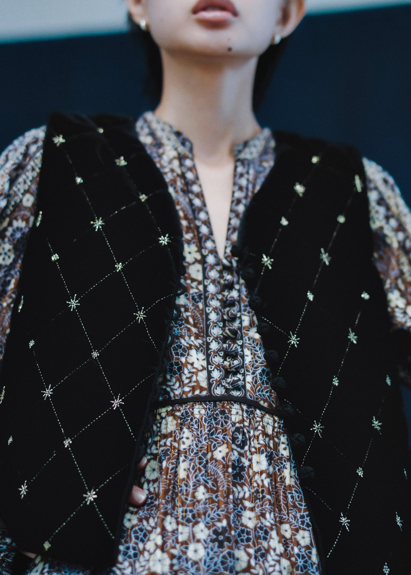 Velvet Beads Embroidery Vest