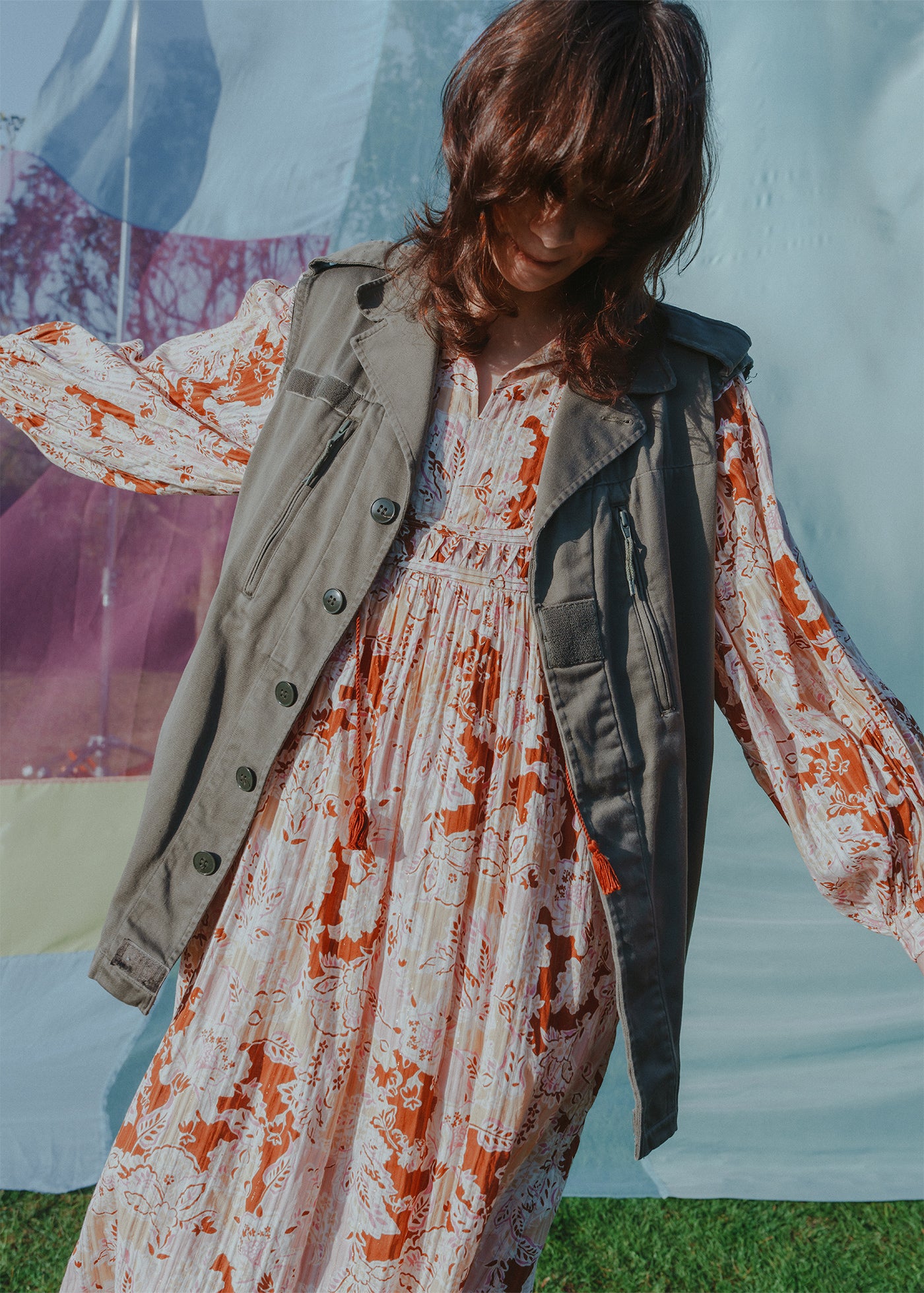 Cotton Bohemian Flower Print Dress