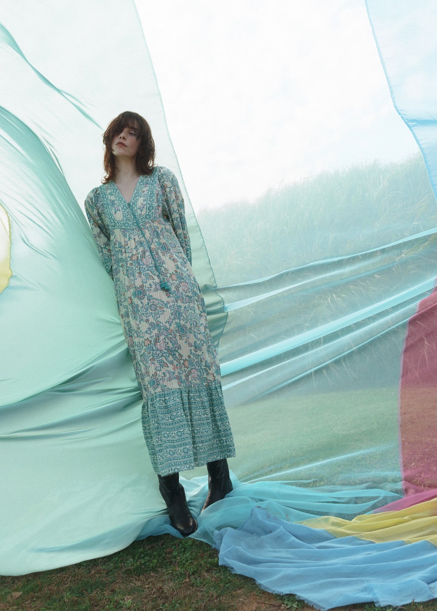 Paisley Flower Print Dress | Pasand by ne Quittez pas | パサン