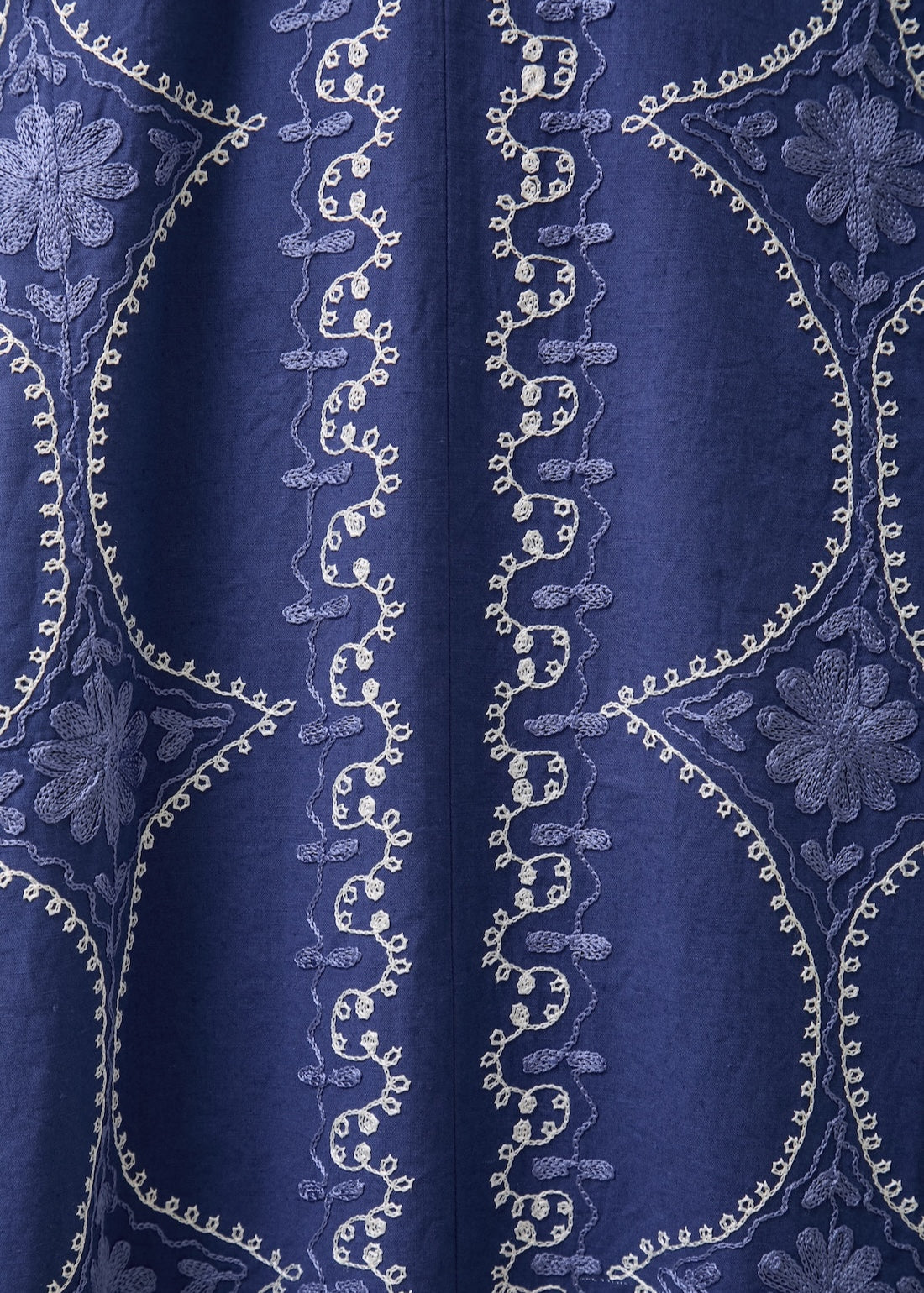 Cotton Linen Diamond Aari Embroidery Dress