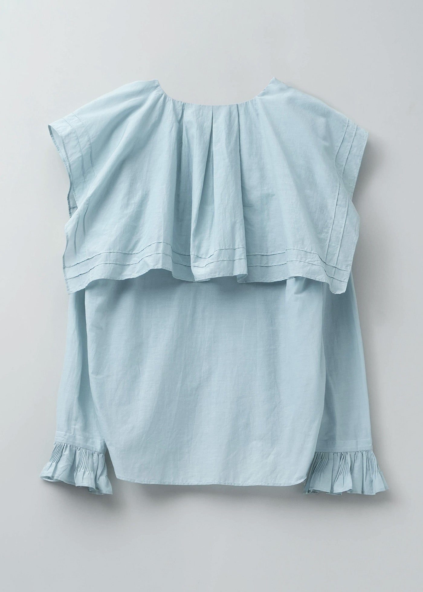 Cotton Silk Flare Collar Blouse
