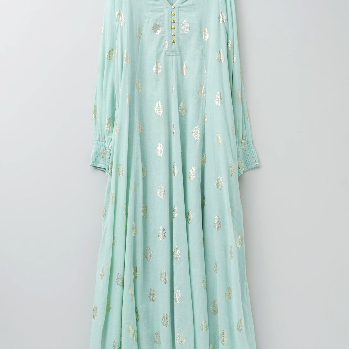 Cotton Voile Foil Flower Print Sleeve Dress | Pasand by ne Quittez 