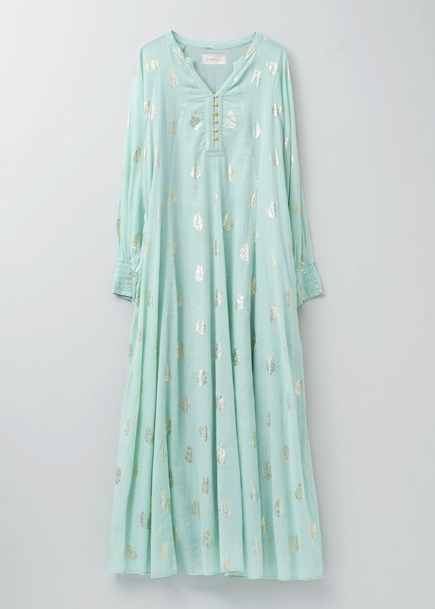 【2/4 10時発売】Cotton Voile Foil Flower Print Sleeve Dress