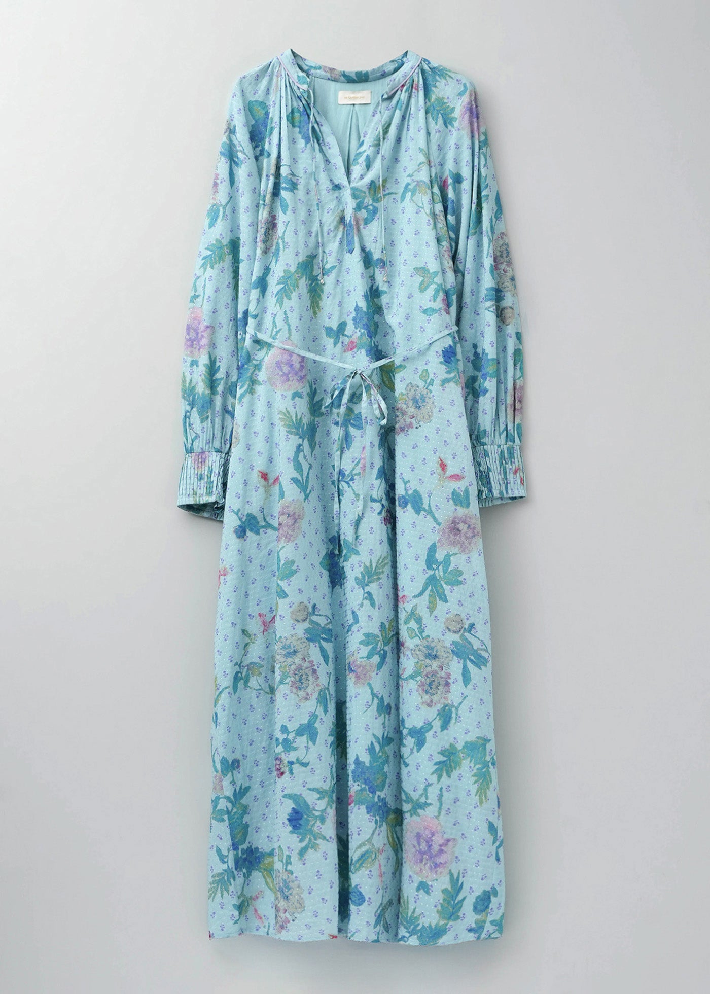 Dot Dobby Bouquet Long Sleeve Dress