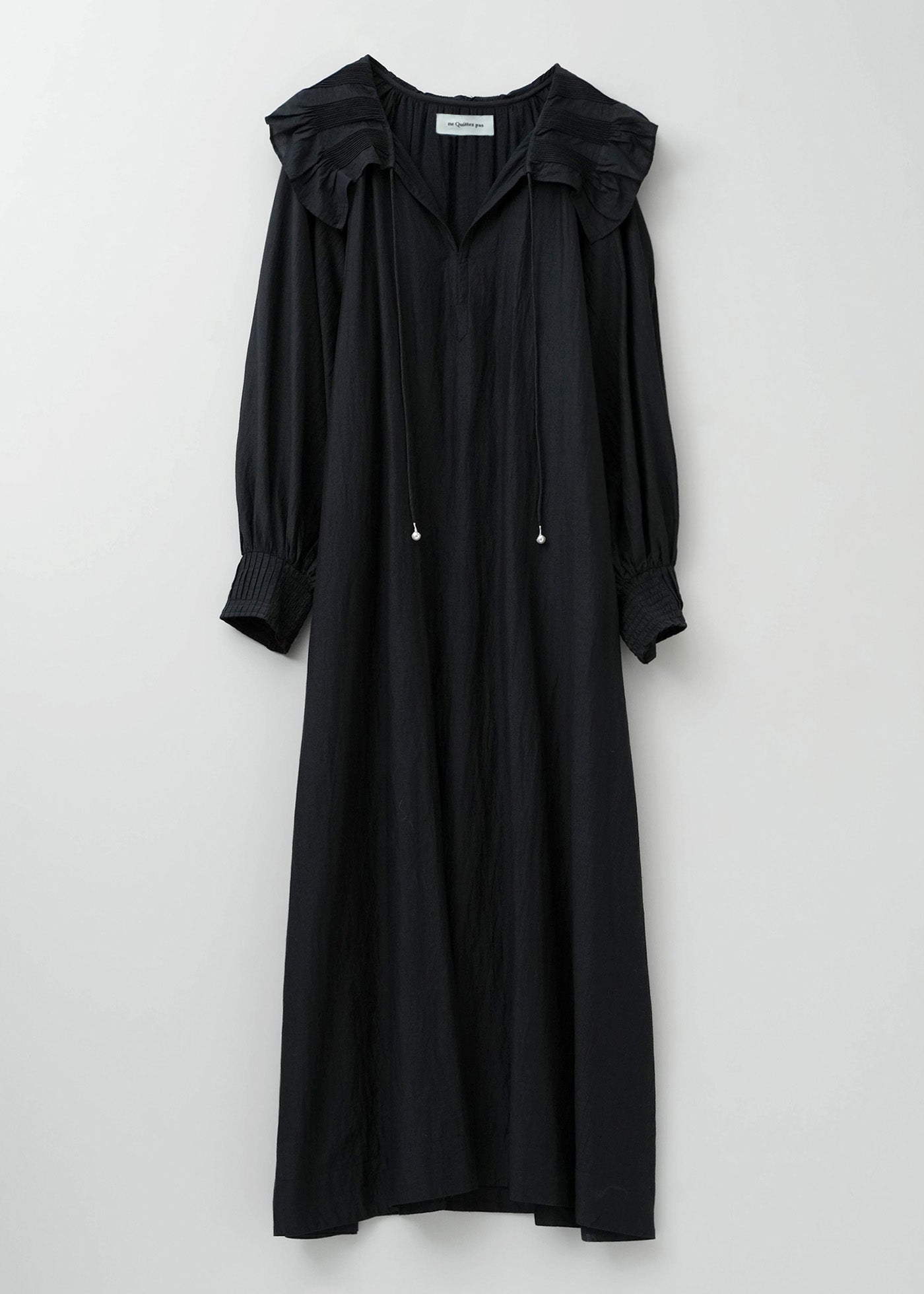 【2/4 10時発売】Cotton Silk Pintuck Collar Dress