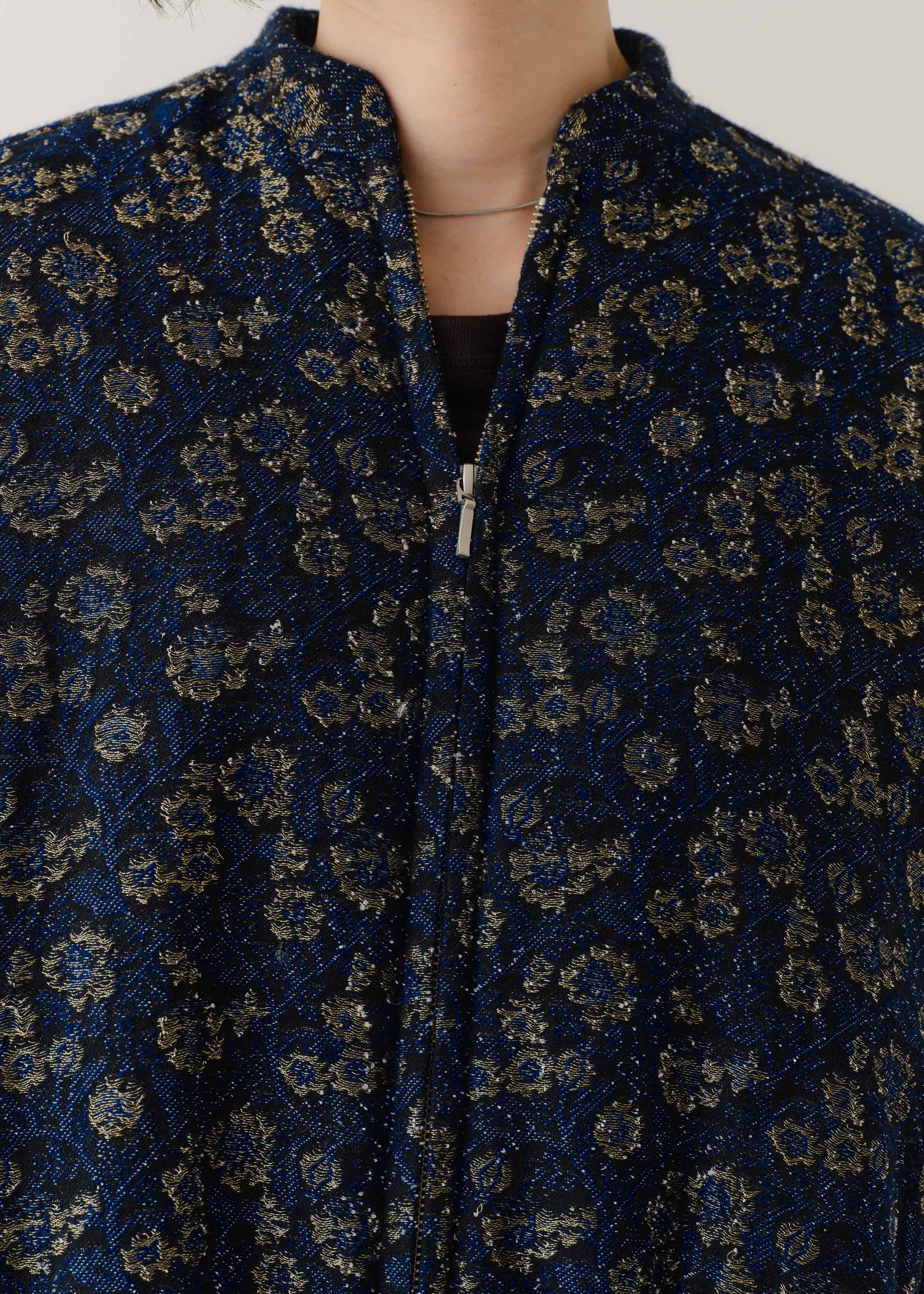 【10月中旬お届け予定】Wool Lurex Flower Jacquard Blouson