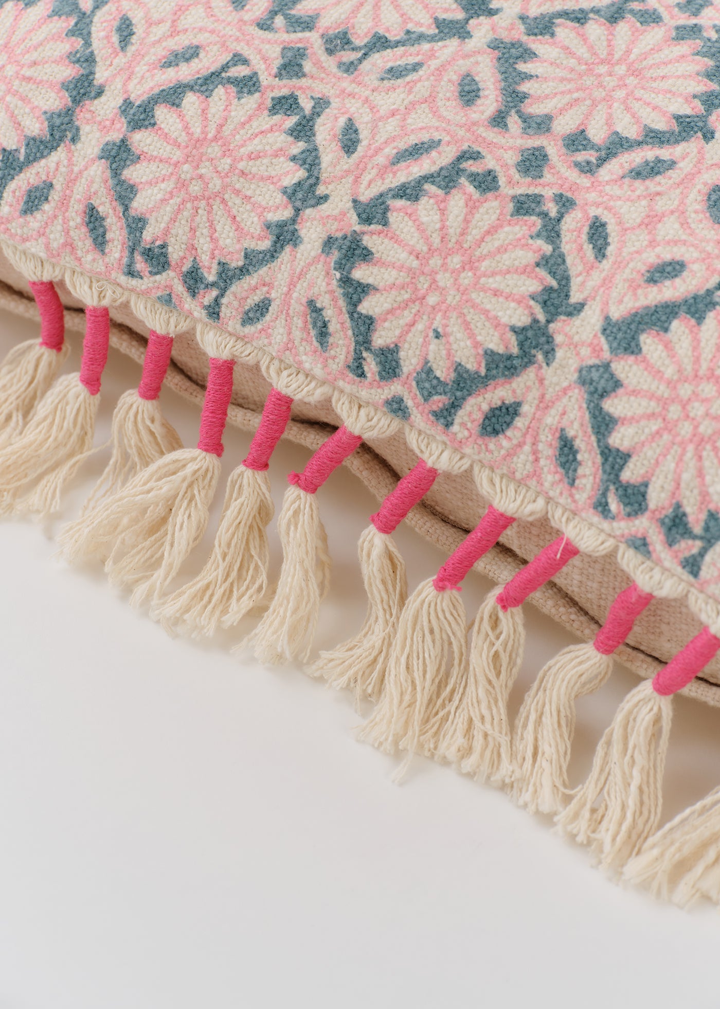 Block Flower Print Cushion Cover