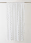 Cotton Voile Foil Flower Print Curtain