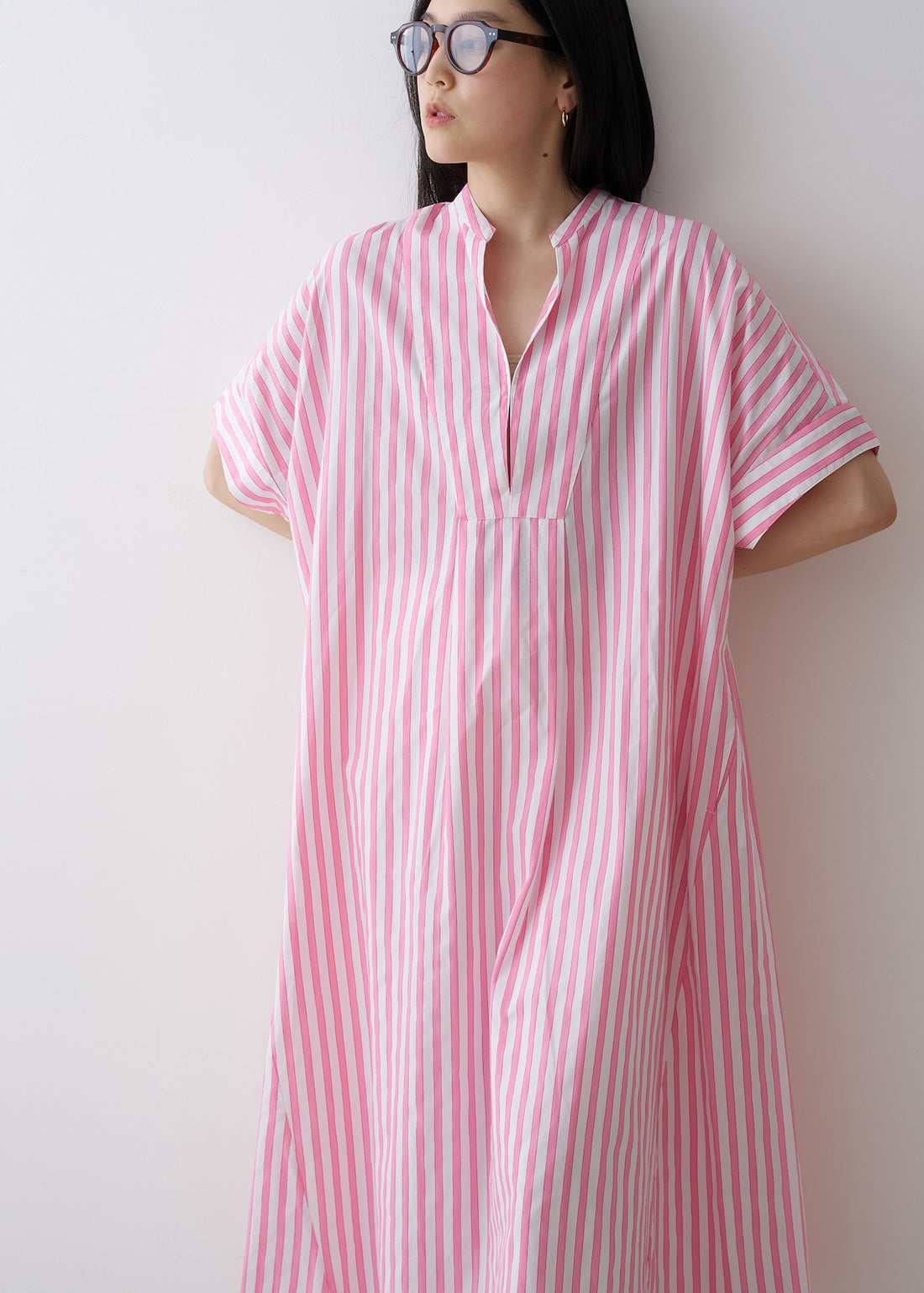 Poplin Stripe Big Shirts Dress | Pasand by ne Quittez pas | パサンドバイヌキテパ