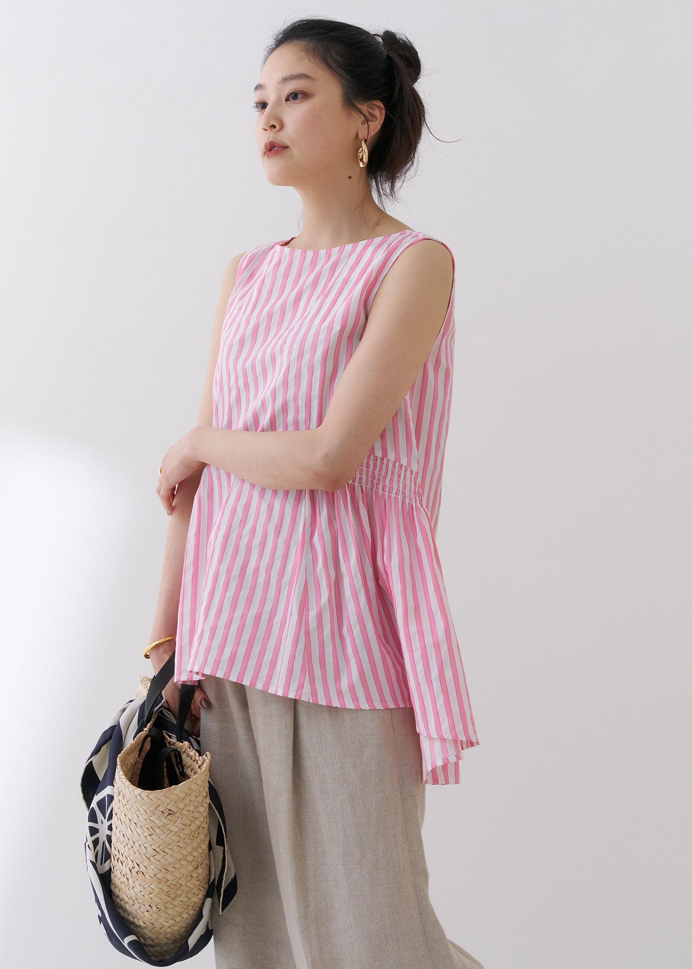 Poplin Stripe Sleeveless Top | Pasand by ne Quittez pas | パサンドバイヌキテパ