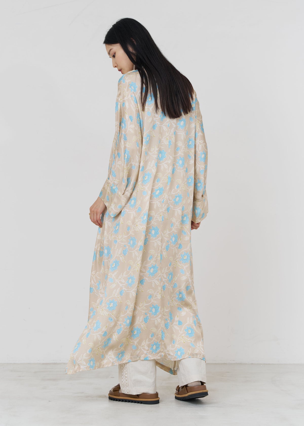 Modal Satin Clematis Print Kurta Dress