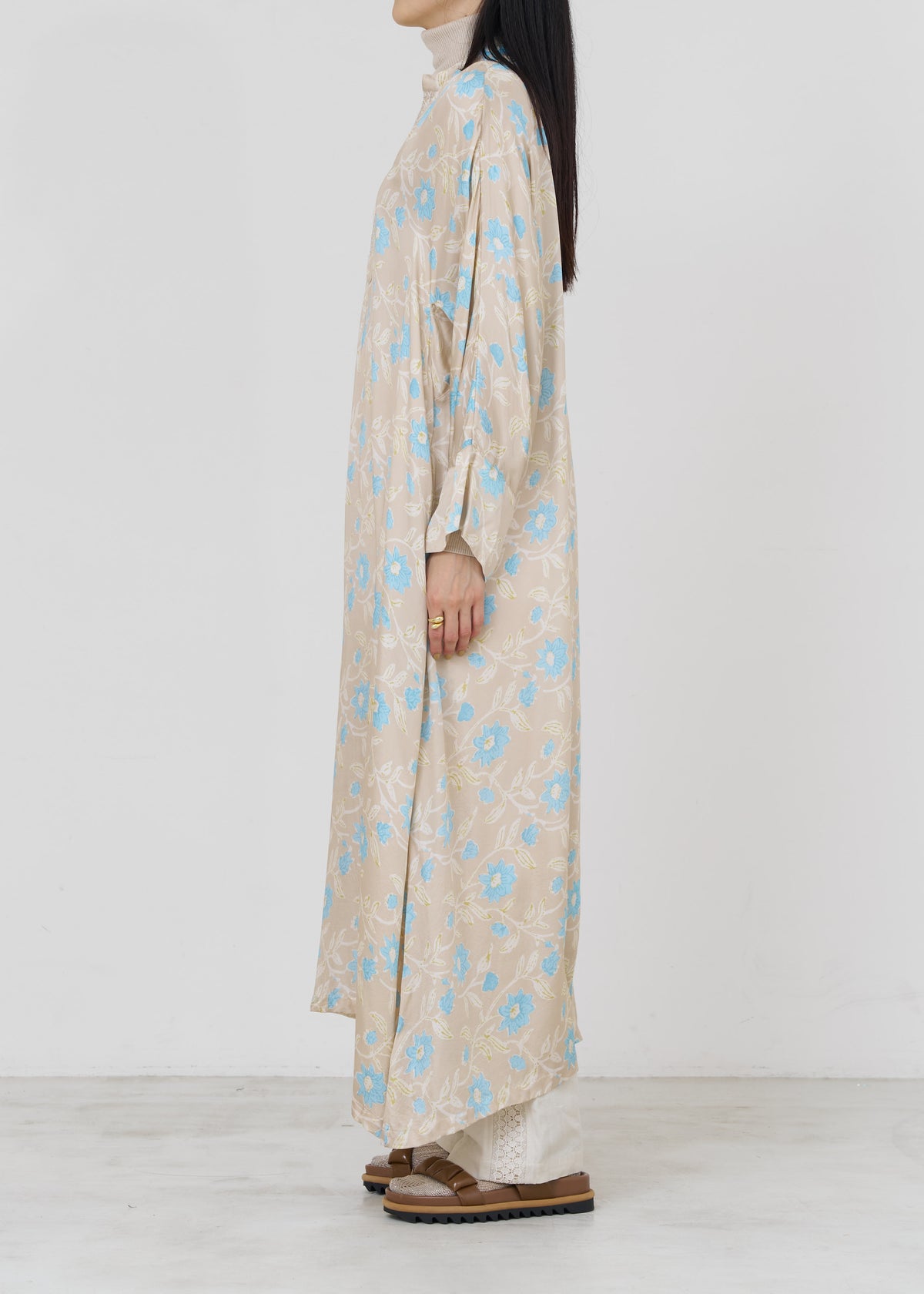 Modal Satin Clematis Print Kurta Dress