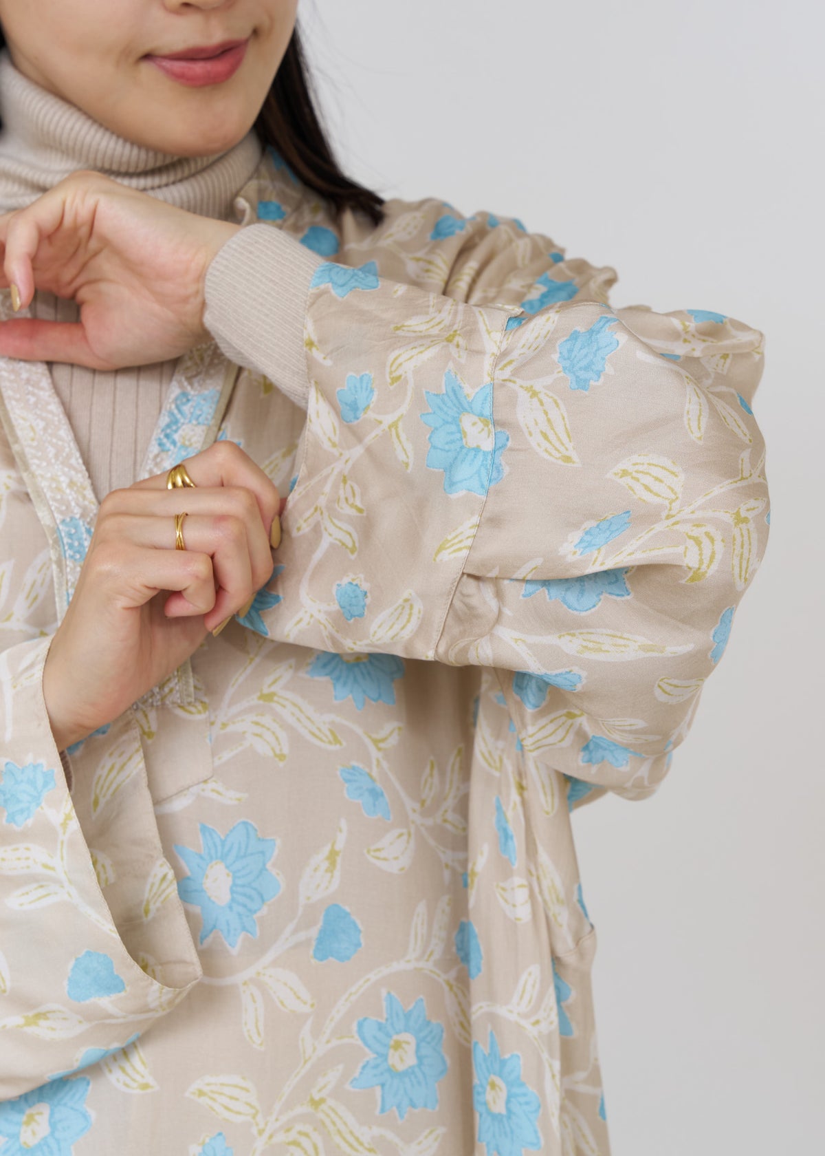 Modal Satin Clematis Print Kurta Dress