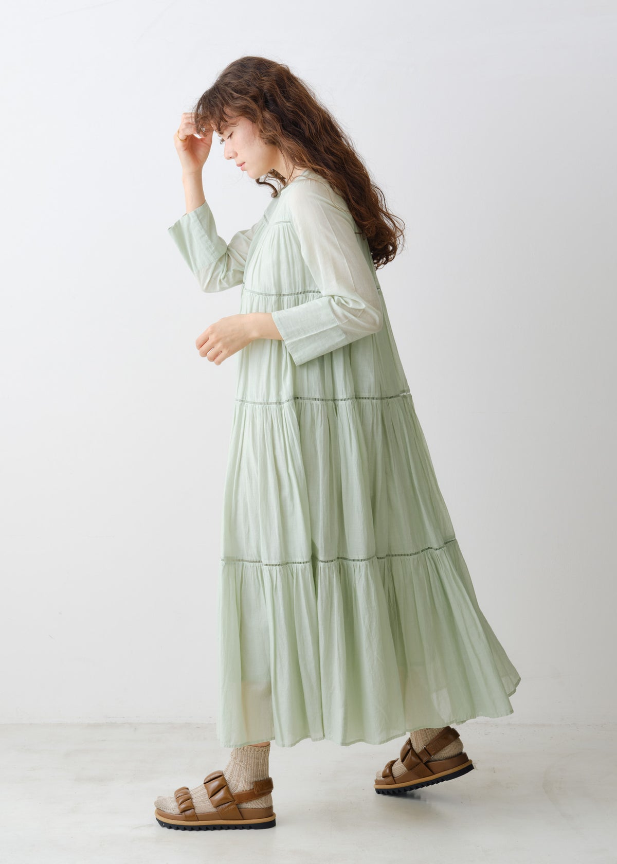 Cotton Voile Tiered Maxi Dress