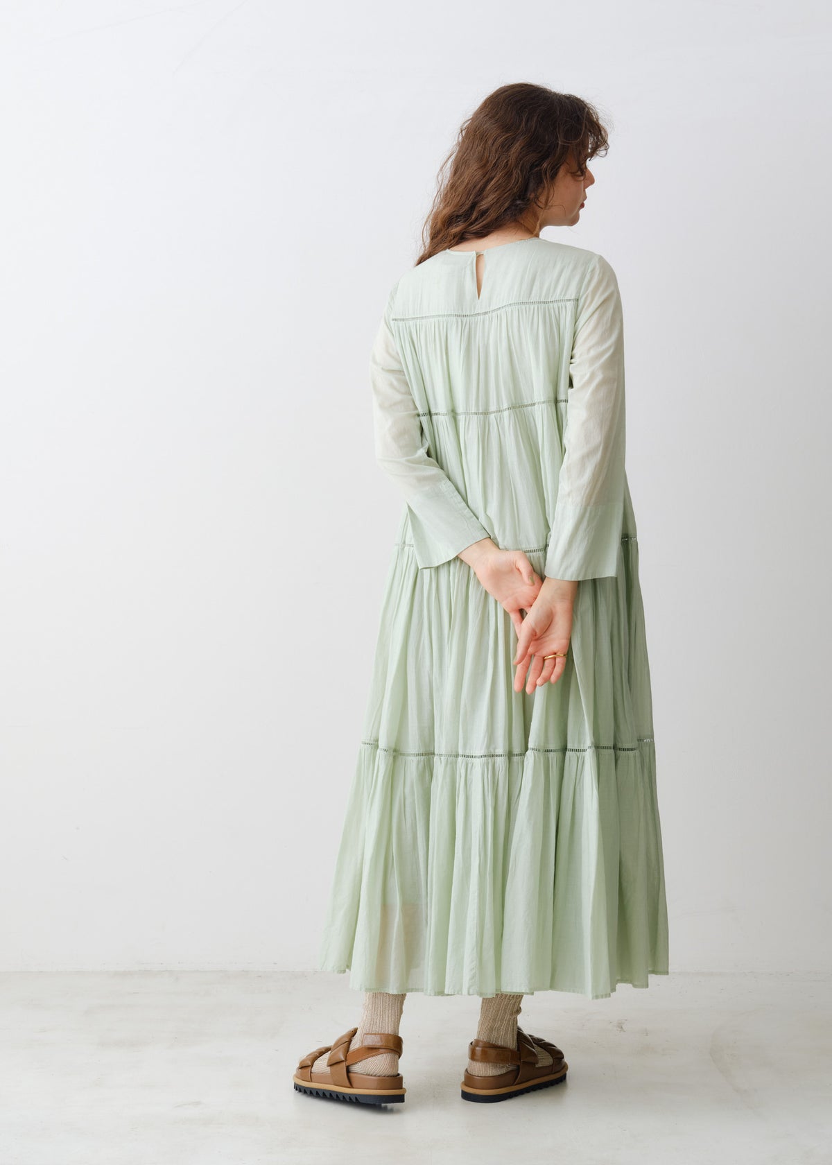 Cotton Voile Tiered Maxi Dress