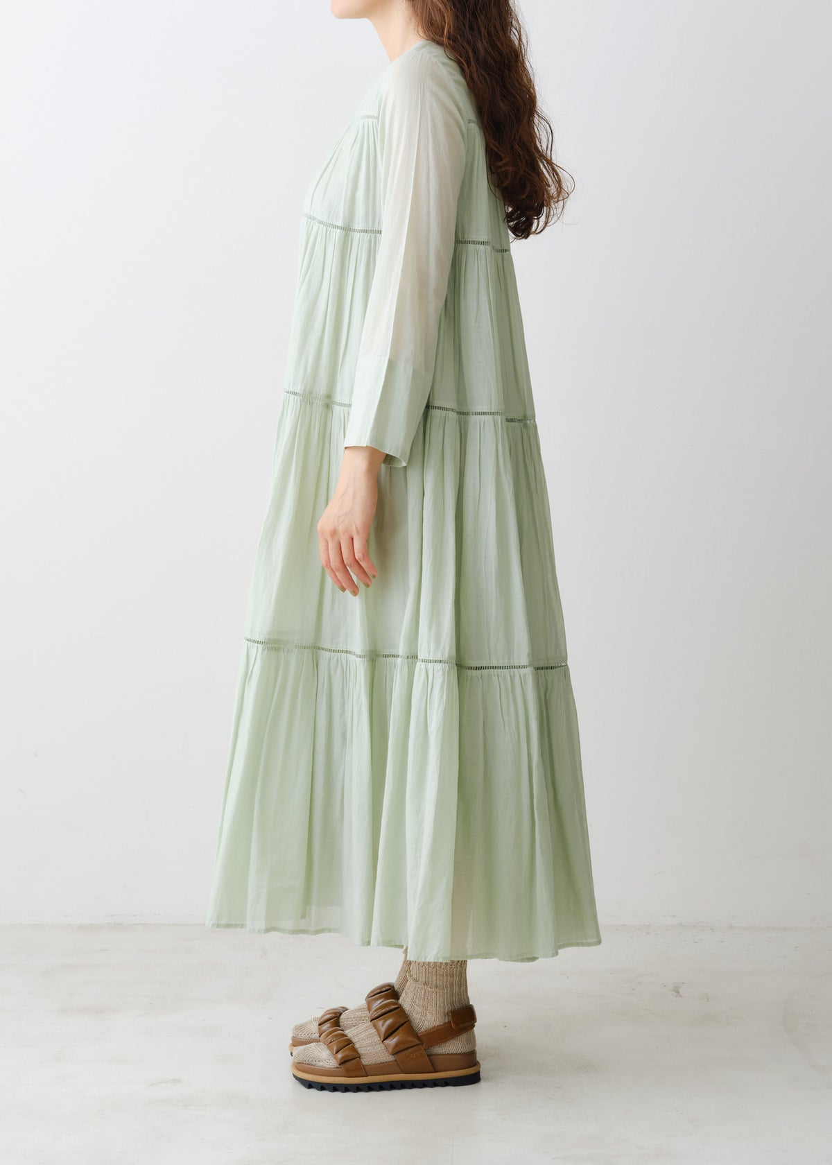 Cotton Voile Tiered Maxi Dress