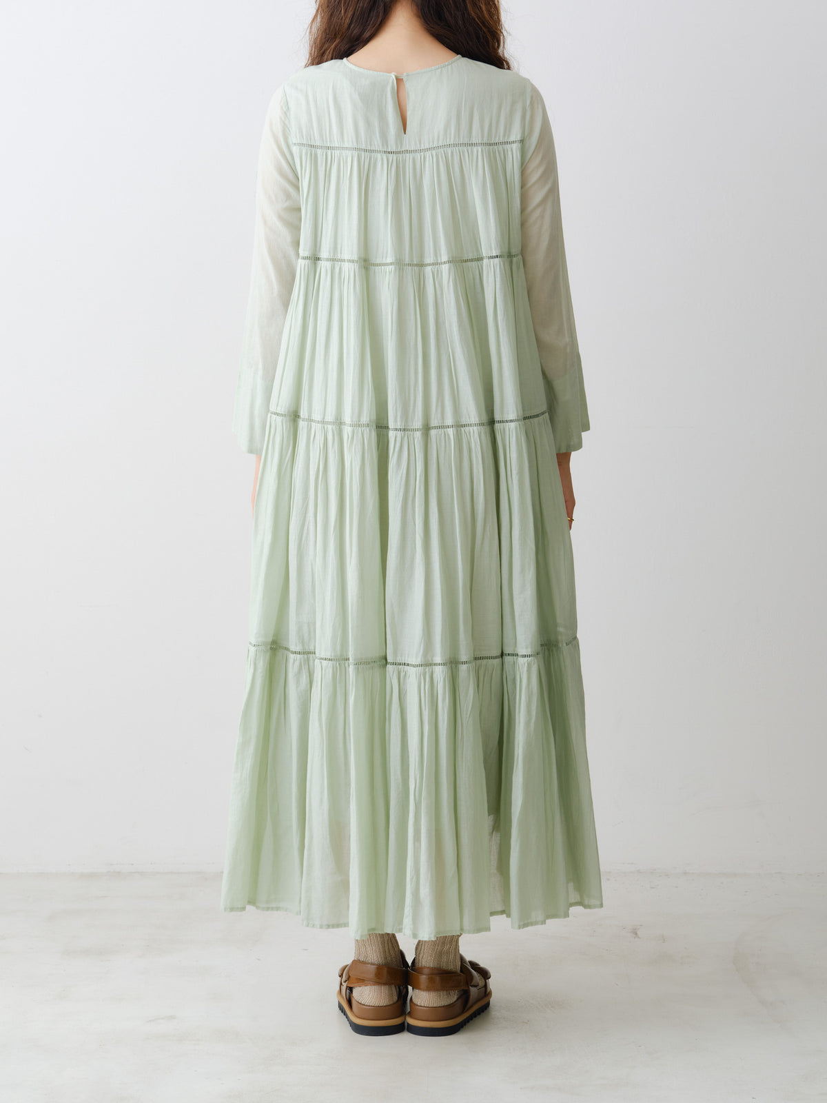 Cotton Voile Tiered Maxi Dress