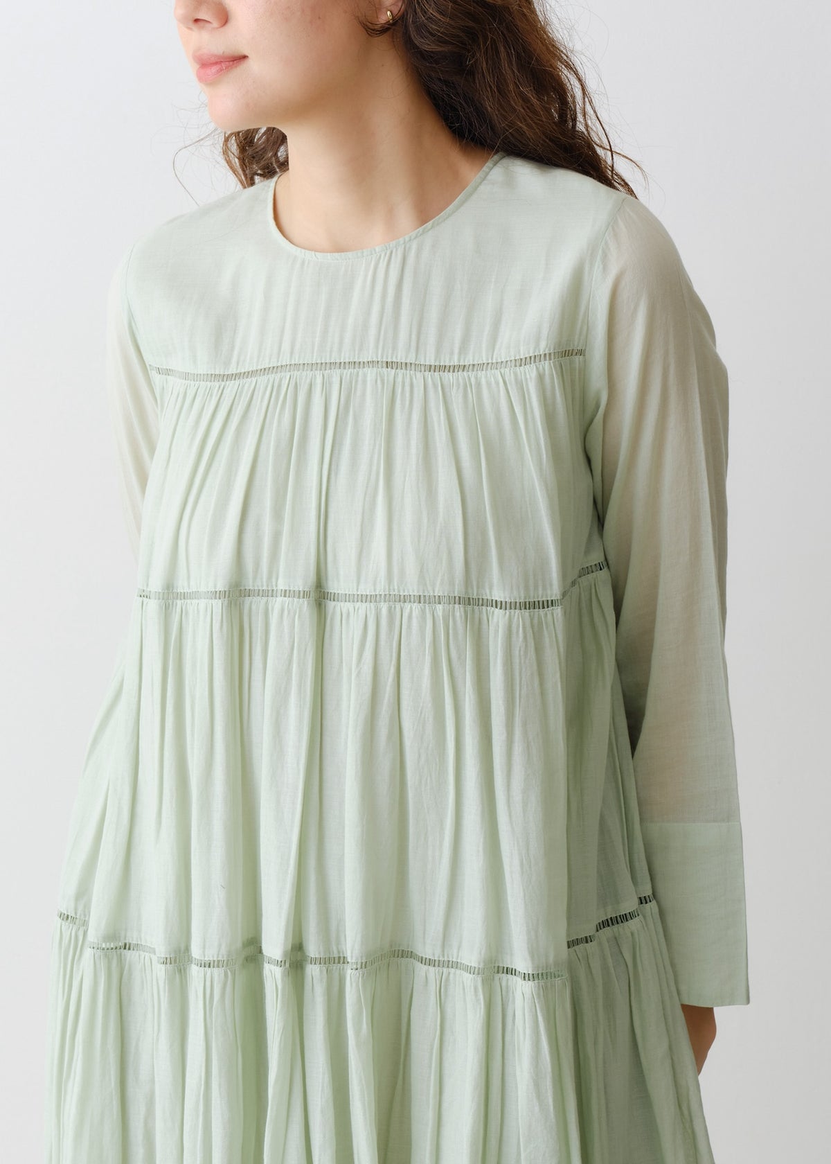 Cotton Voile Tiered Maxi Dress
