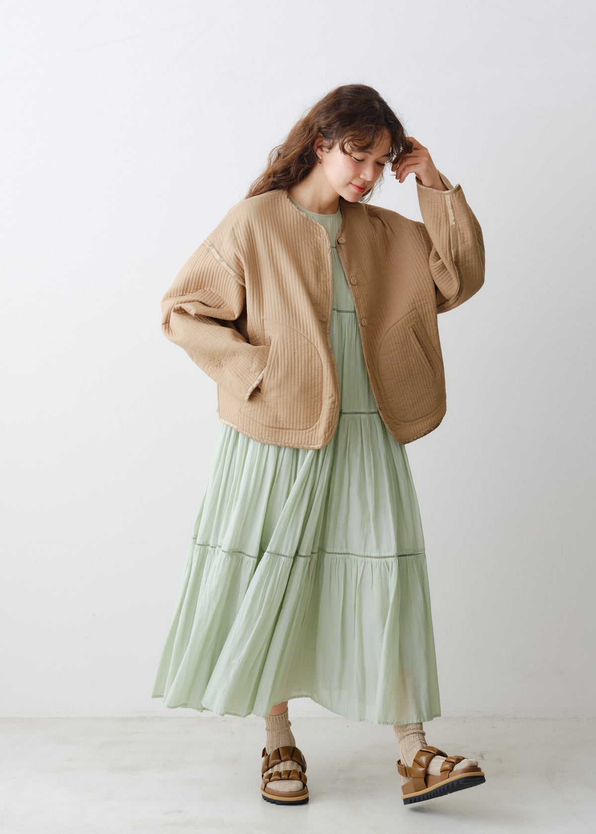 Cotton Voile Tiered Maxi Dress