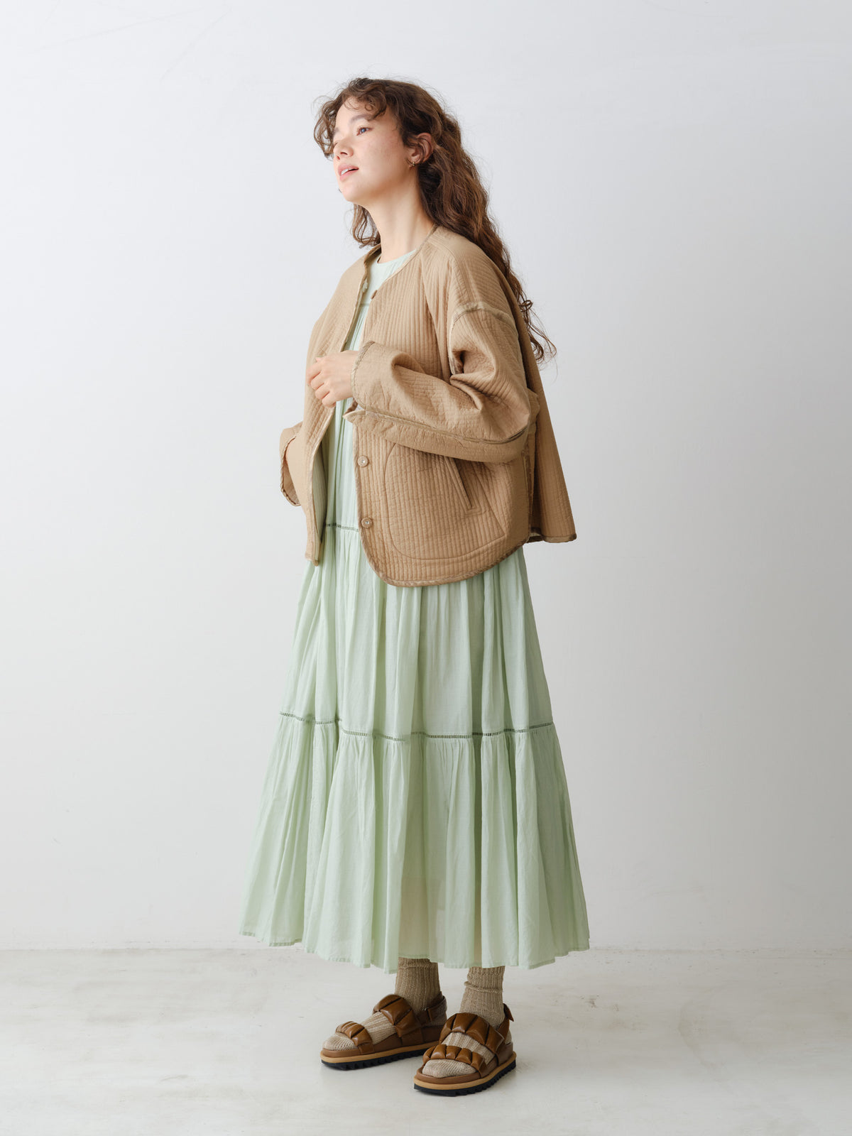 Cotton Voile Tiered Maxi Dress