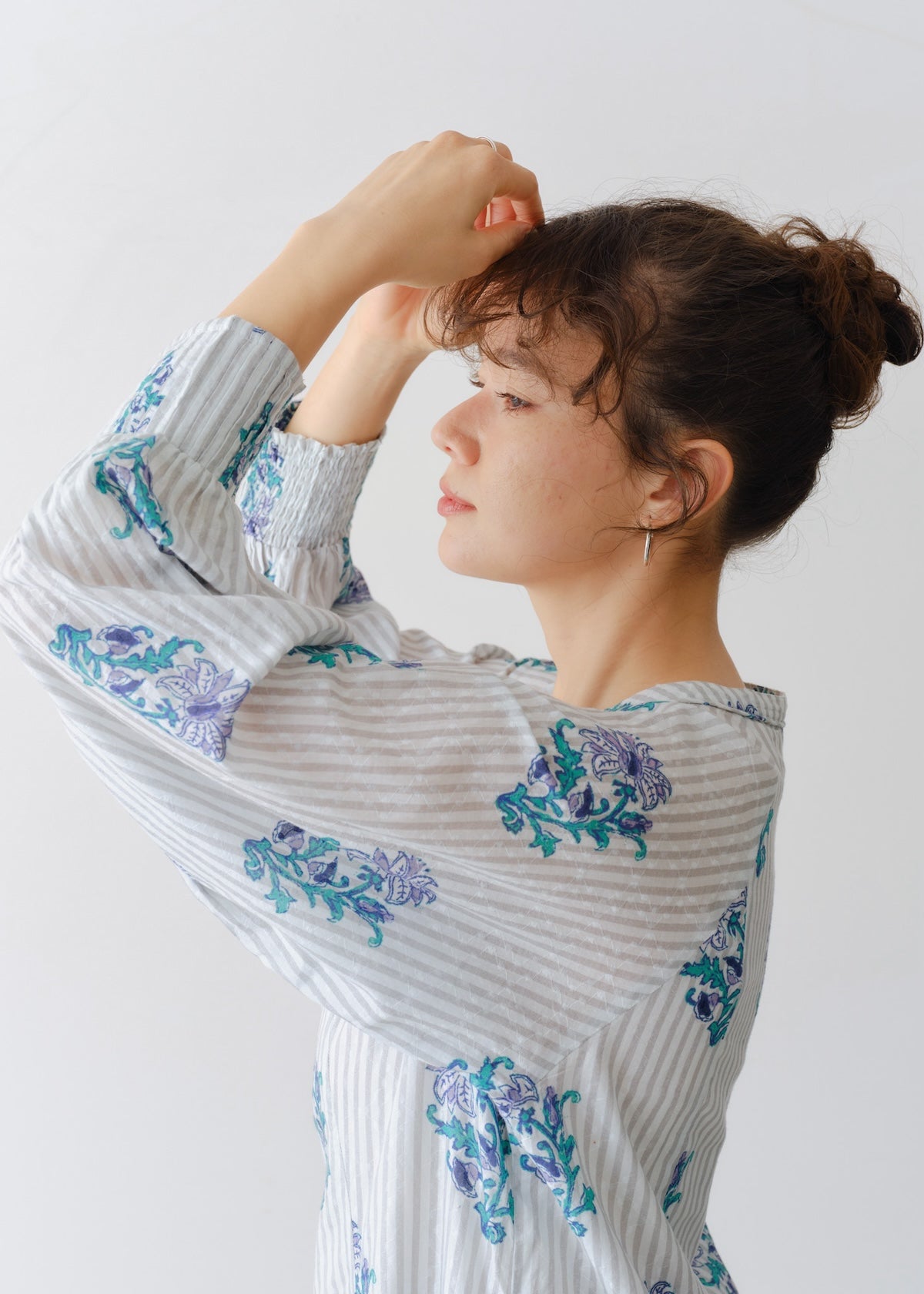 Cotton Jacquard Lily Print Flare Dress