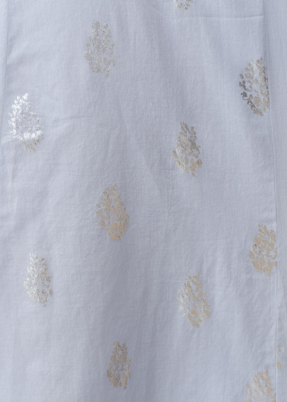 Cotton Voile Foil Flower Print Sleeve Dress