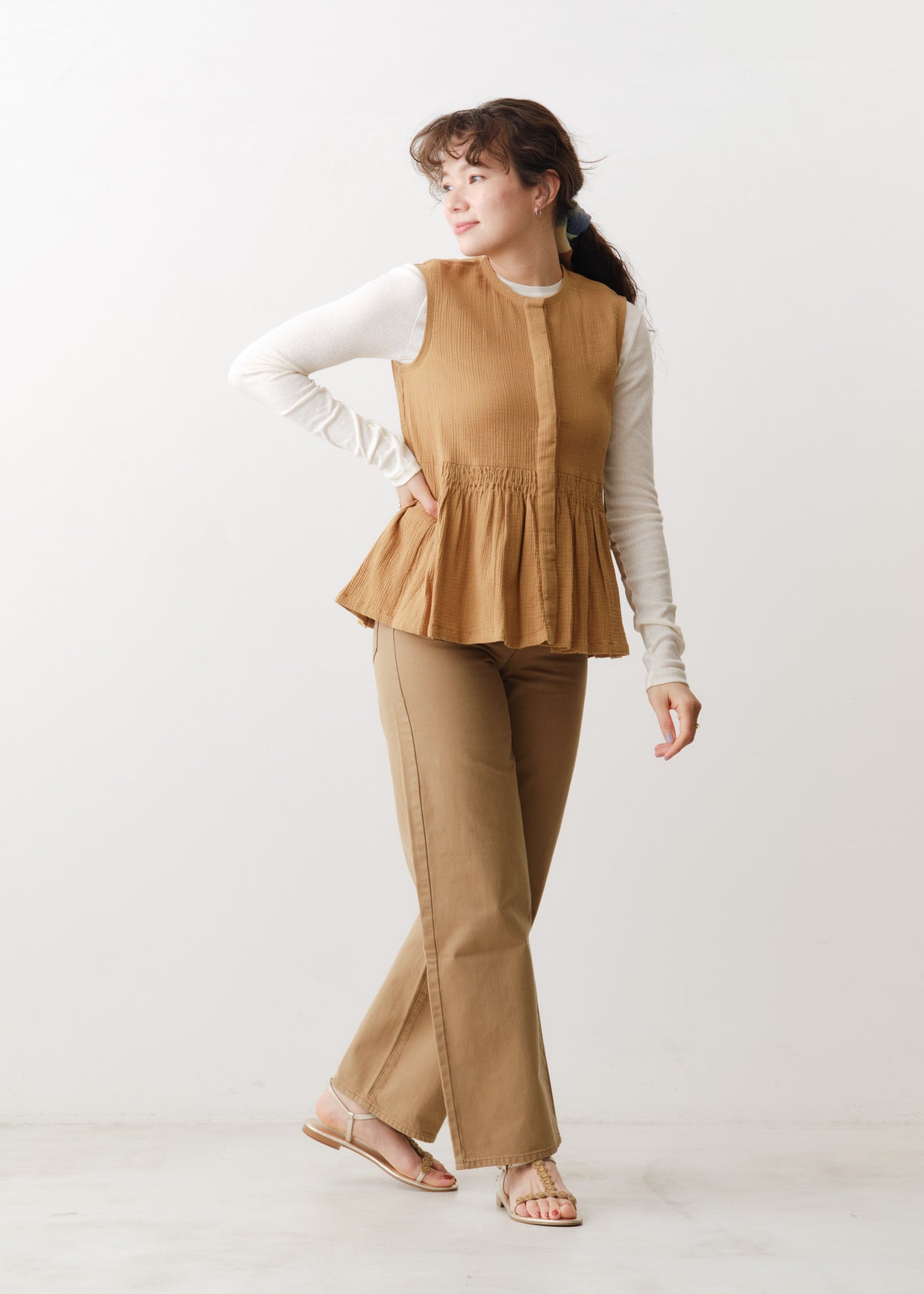 Double Gauze Sleeveless Blouse