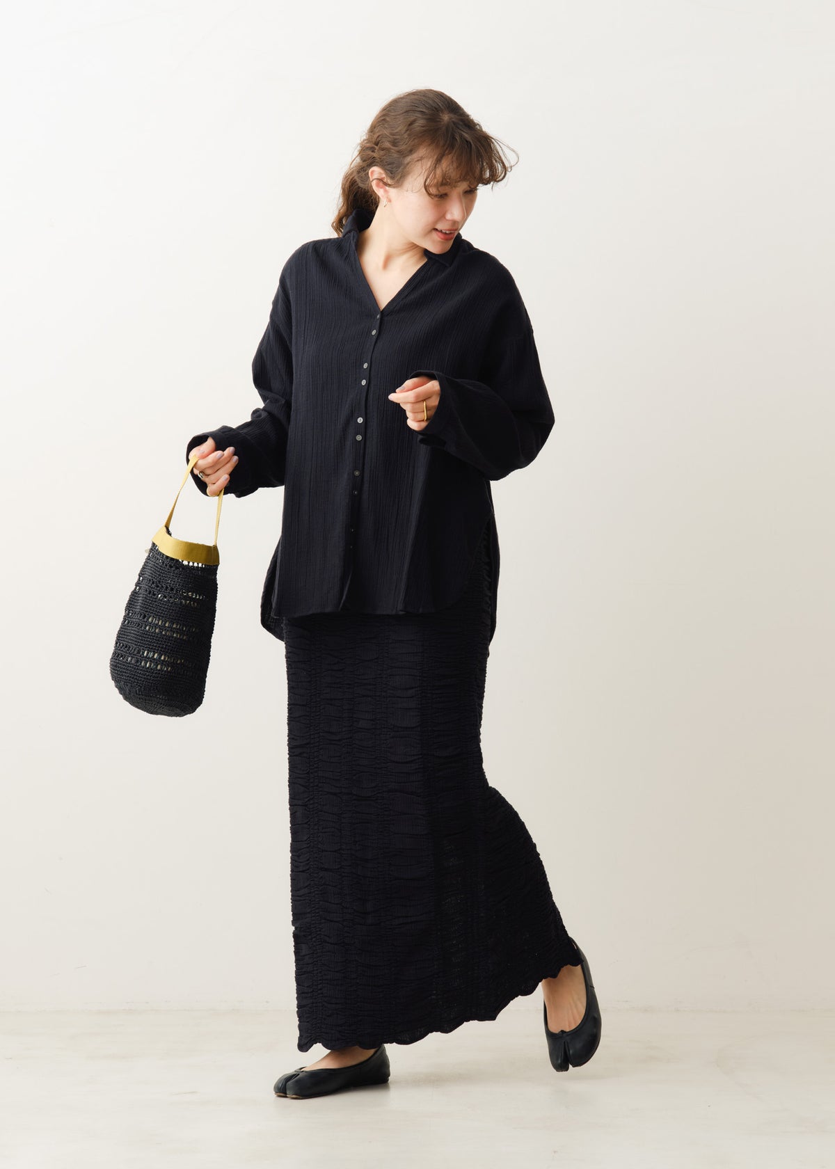 Double Gauze Shirring Skirt
