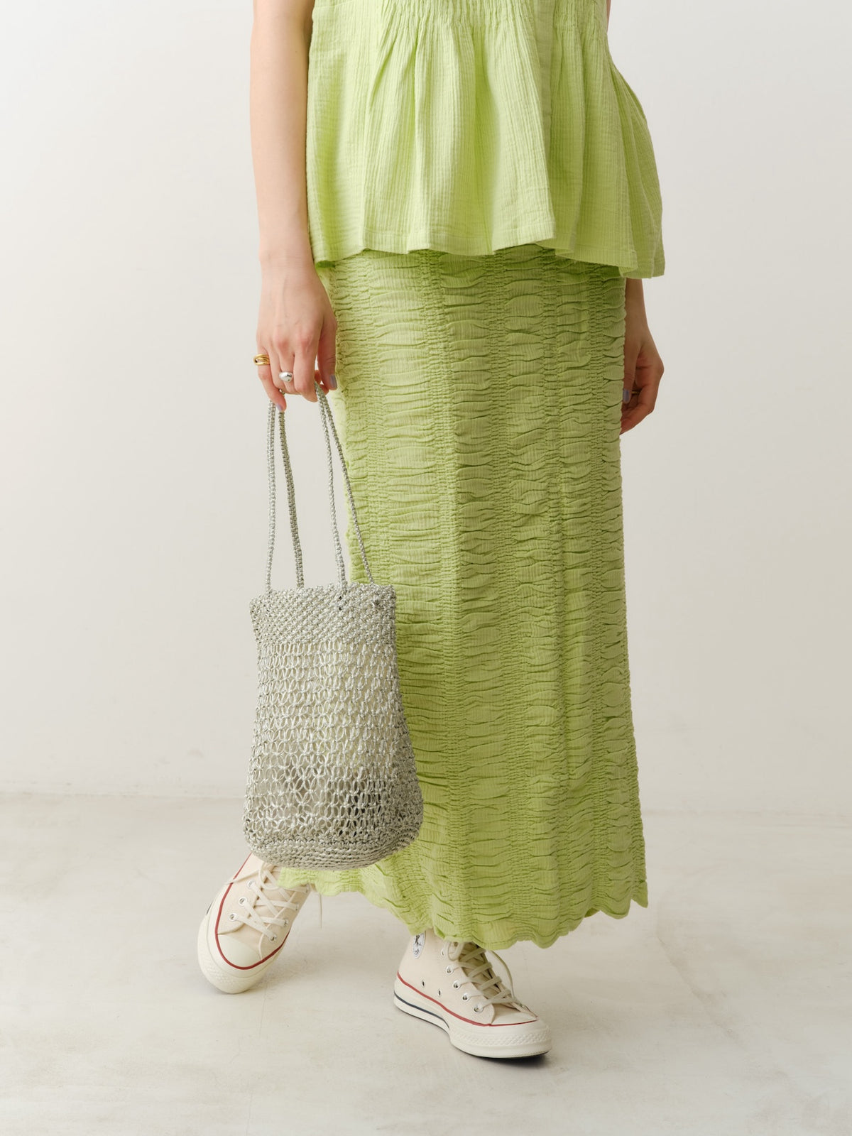 Double Gauze Shirring Skirt