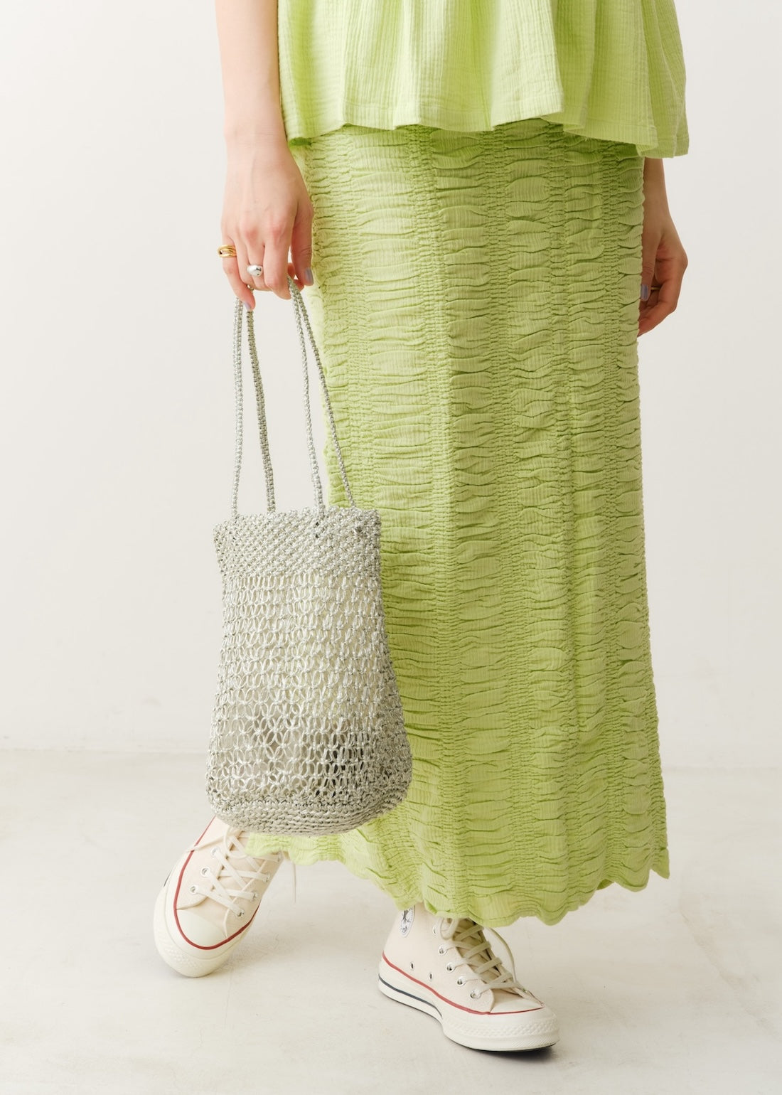 Metallic Macrame Tote