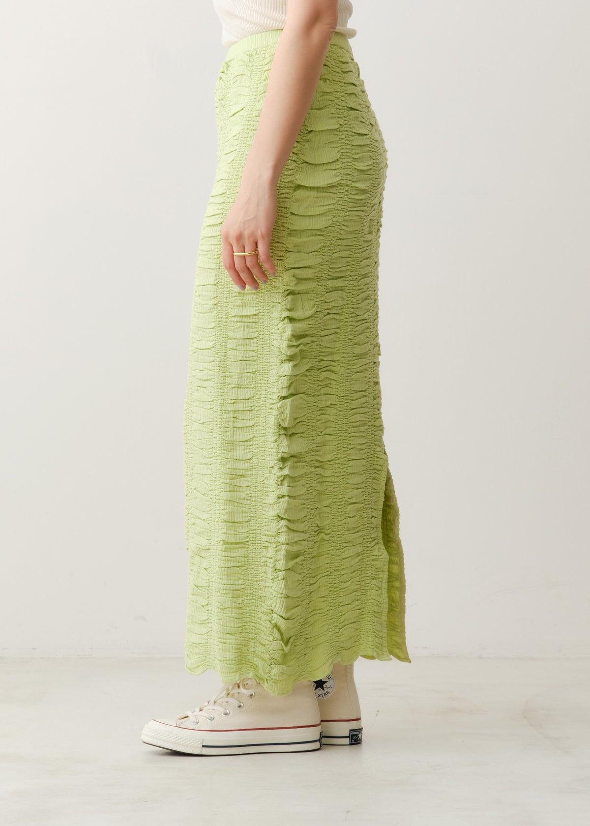 Double Gauze Shirring Skirt