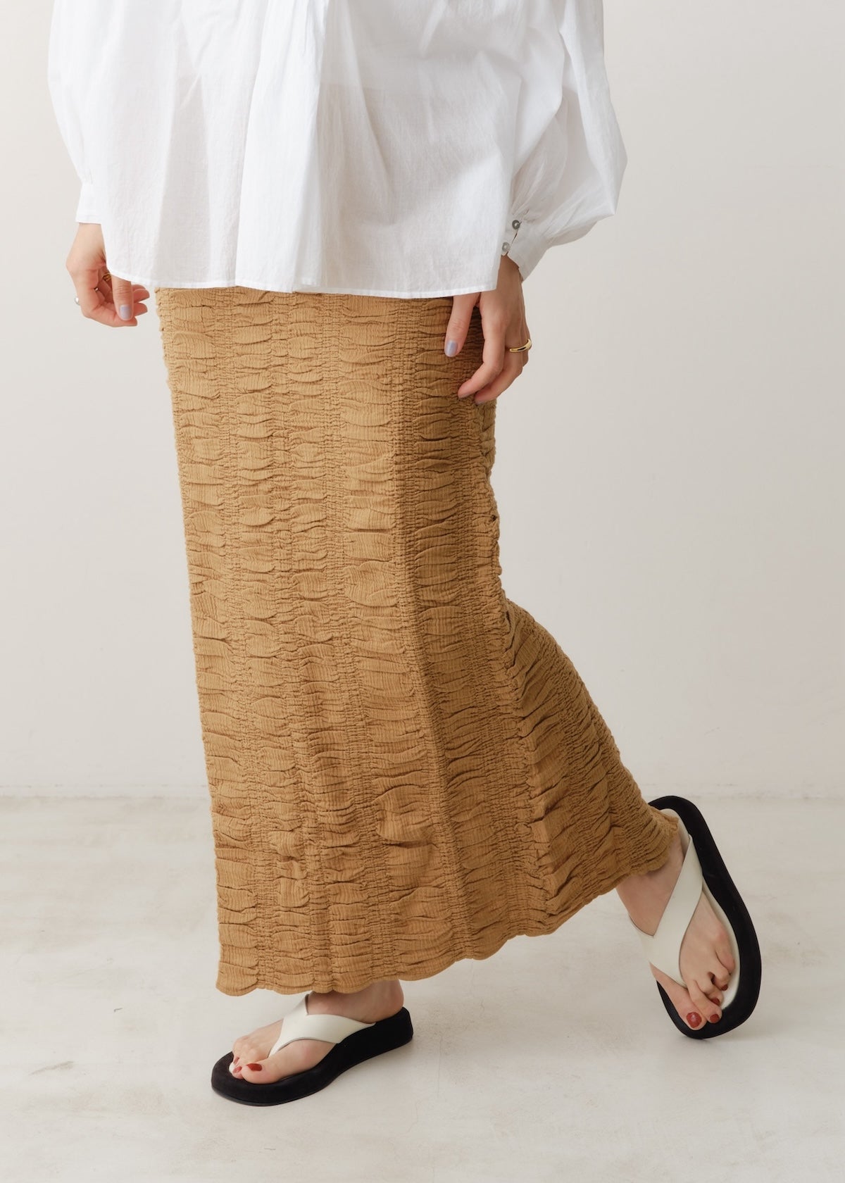 Double Gauze Shirring Skirt