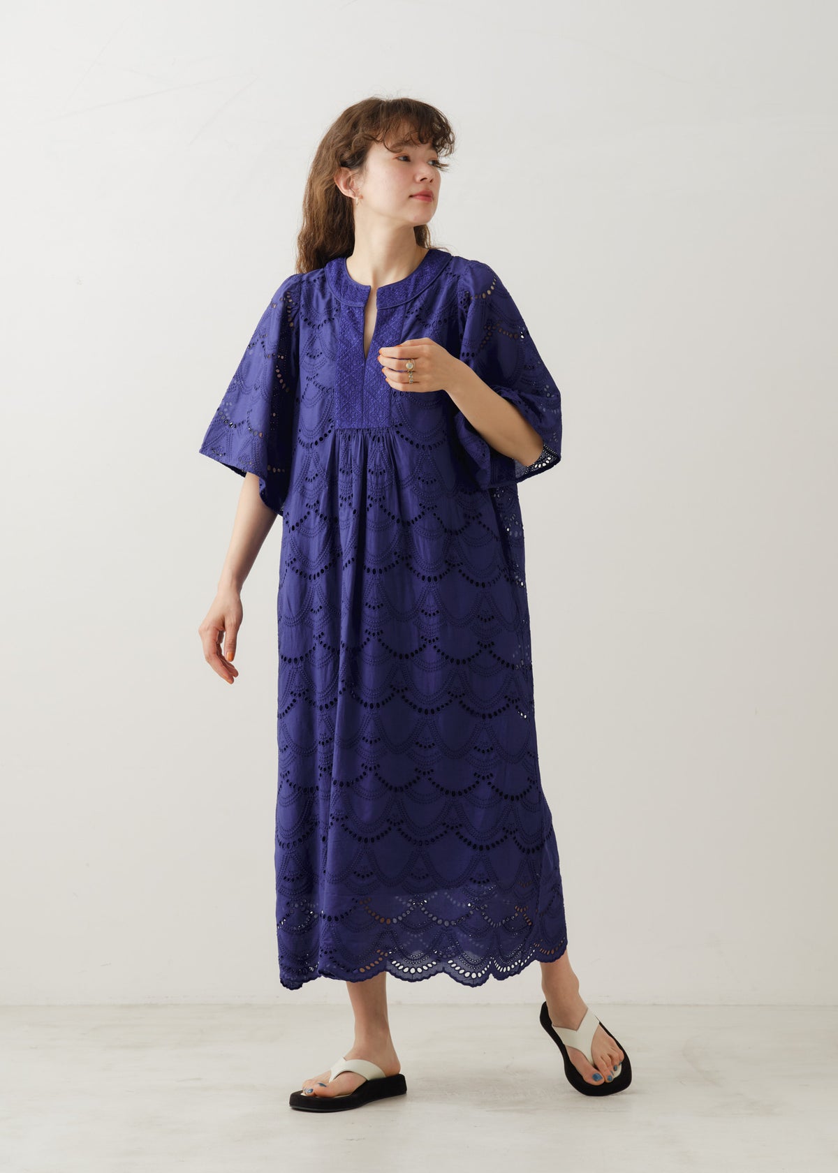 Cotton Voile Dot Hemla Dress