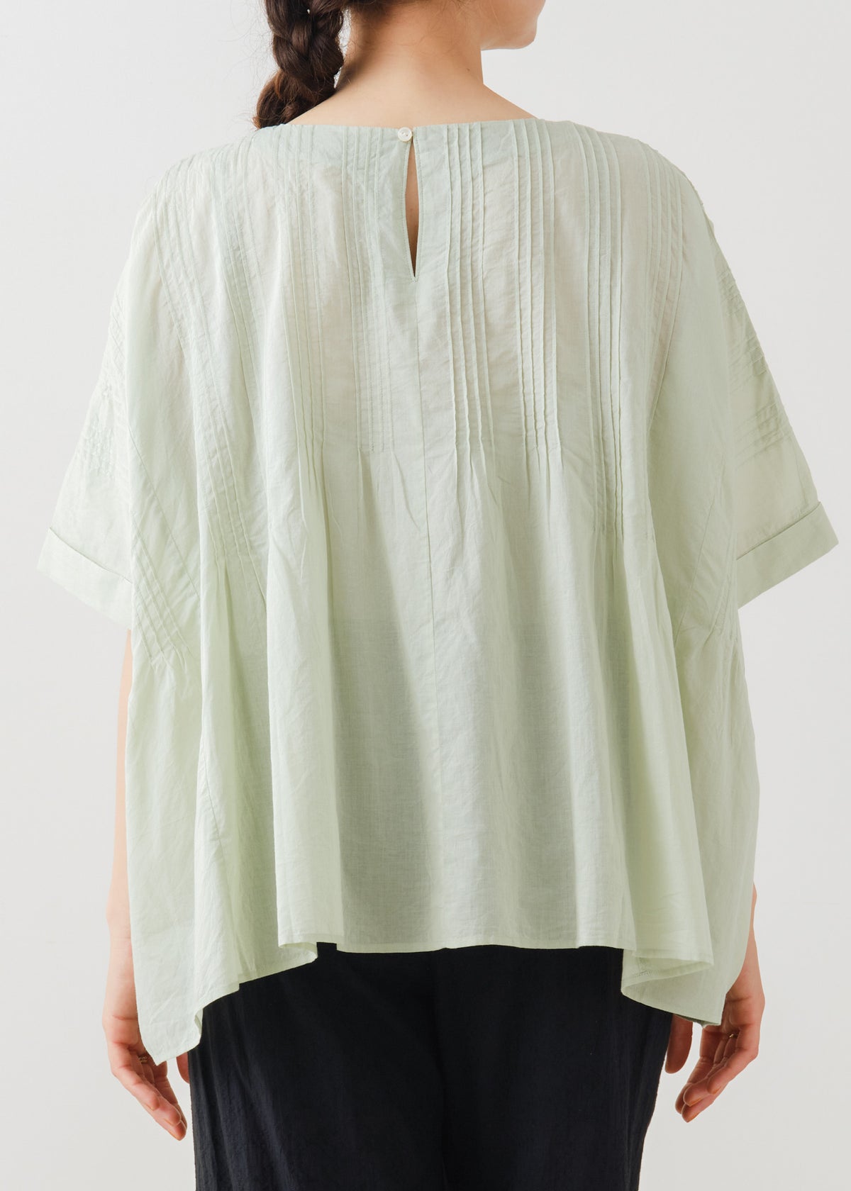 Cotton Voile Pin Tuck Blouse